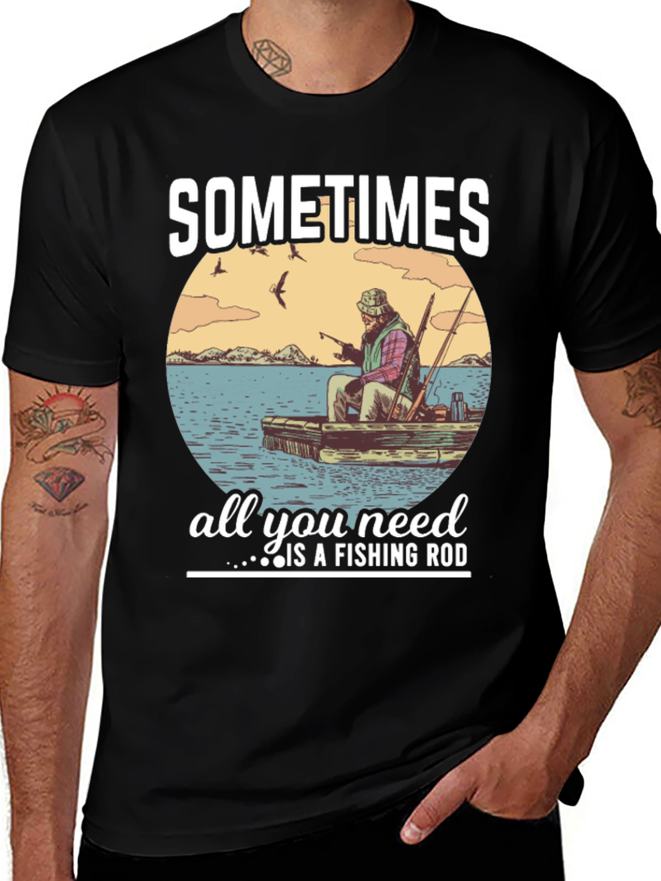 Variant 21 of Fishing Rod Graphic Tee - Sometimes All You Need