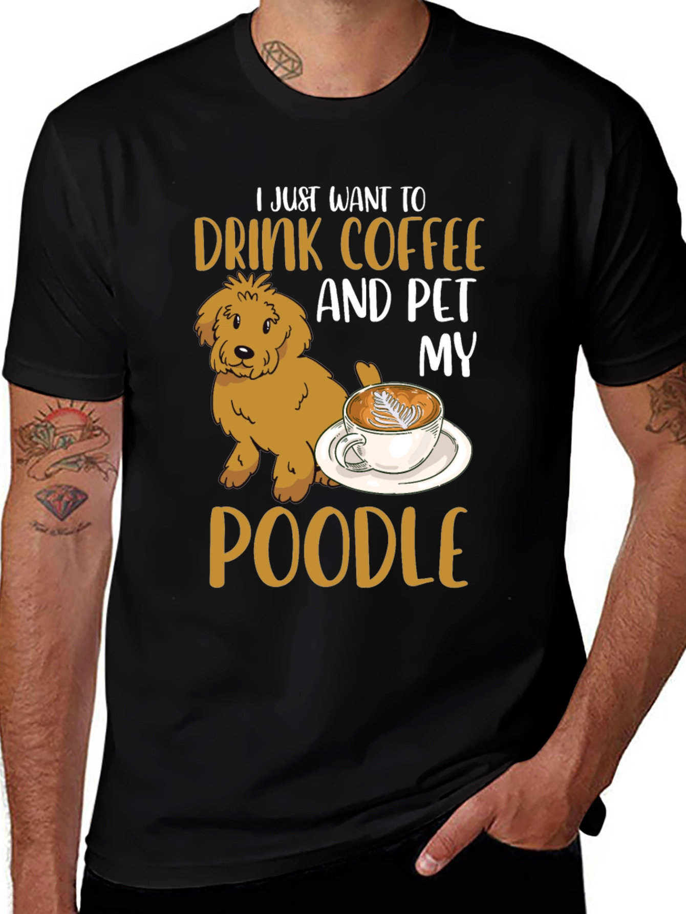 Variant 29 of Drink Coffee & Pet My Poodle T-Shirt