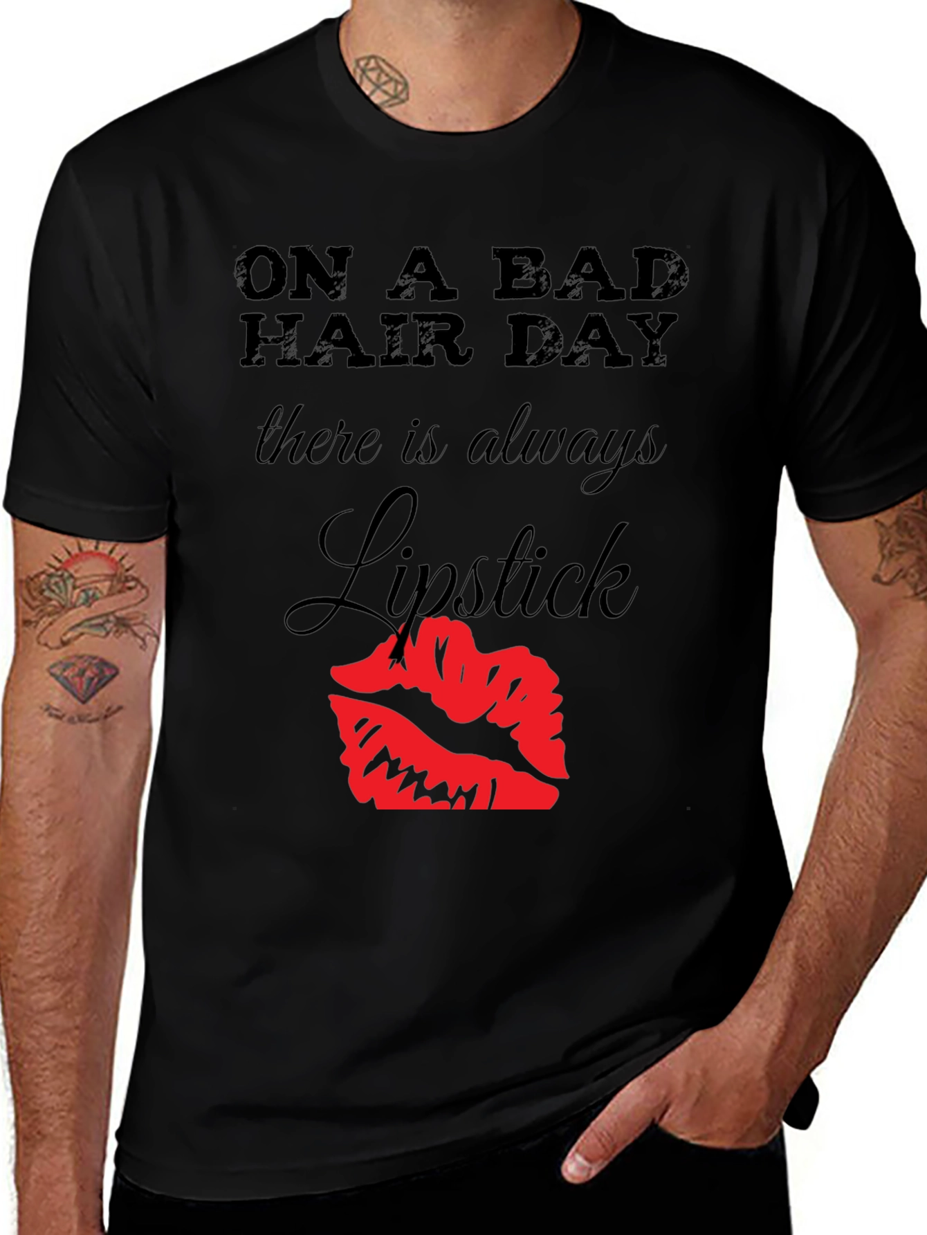 Variant 21 of Bad Hair Day Lipstick Graphic Tee