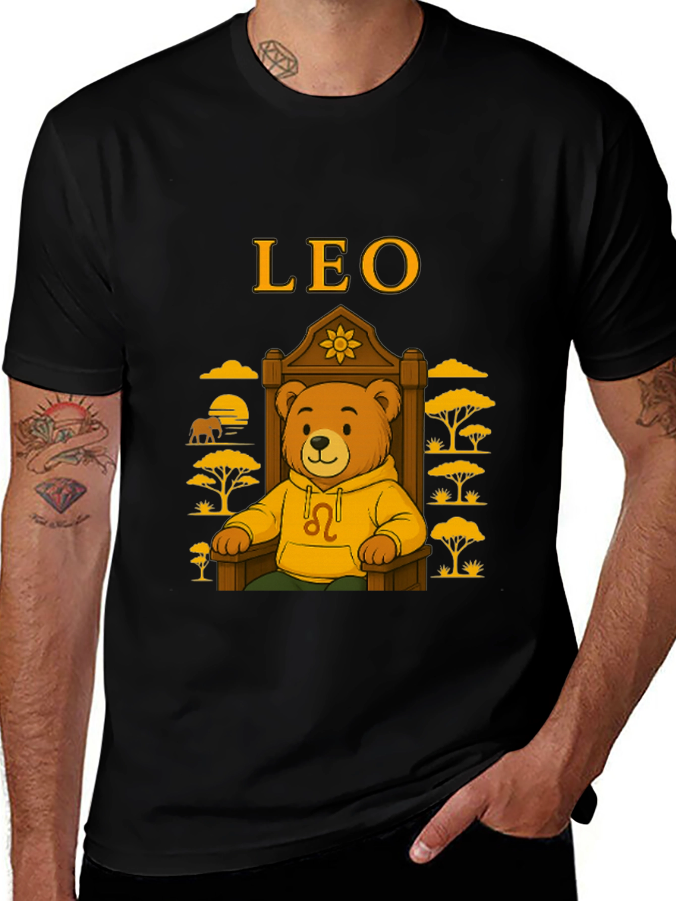 Variant 7 of LEO Zodiac Bear Graphic Tee