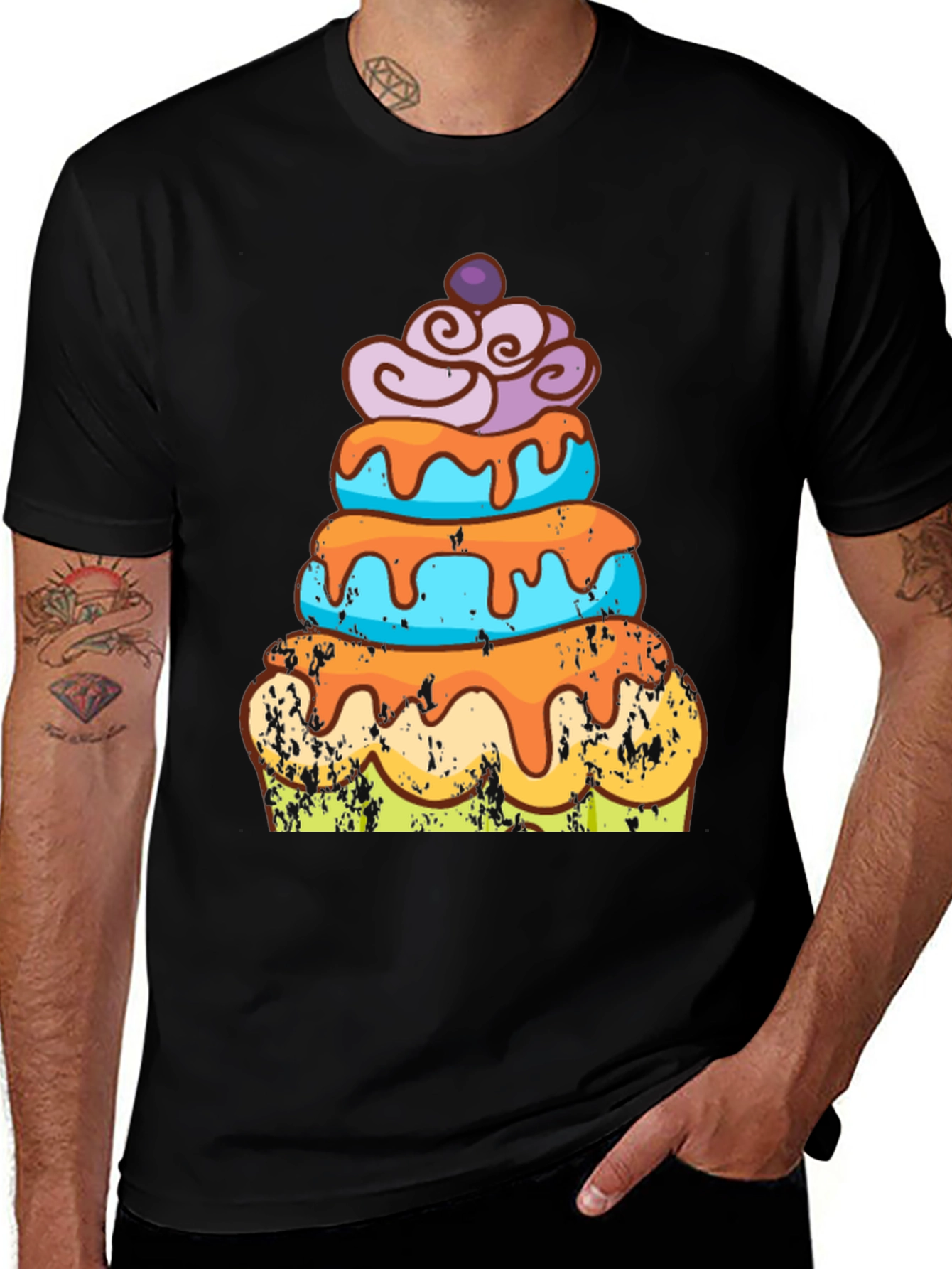 Variant 18 of Cake Graphic Tee - Fun Dessert Lover Shirt