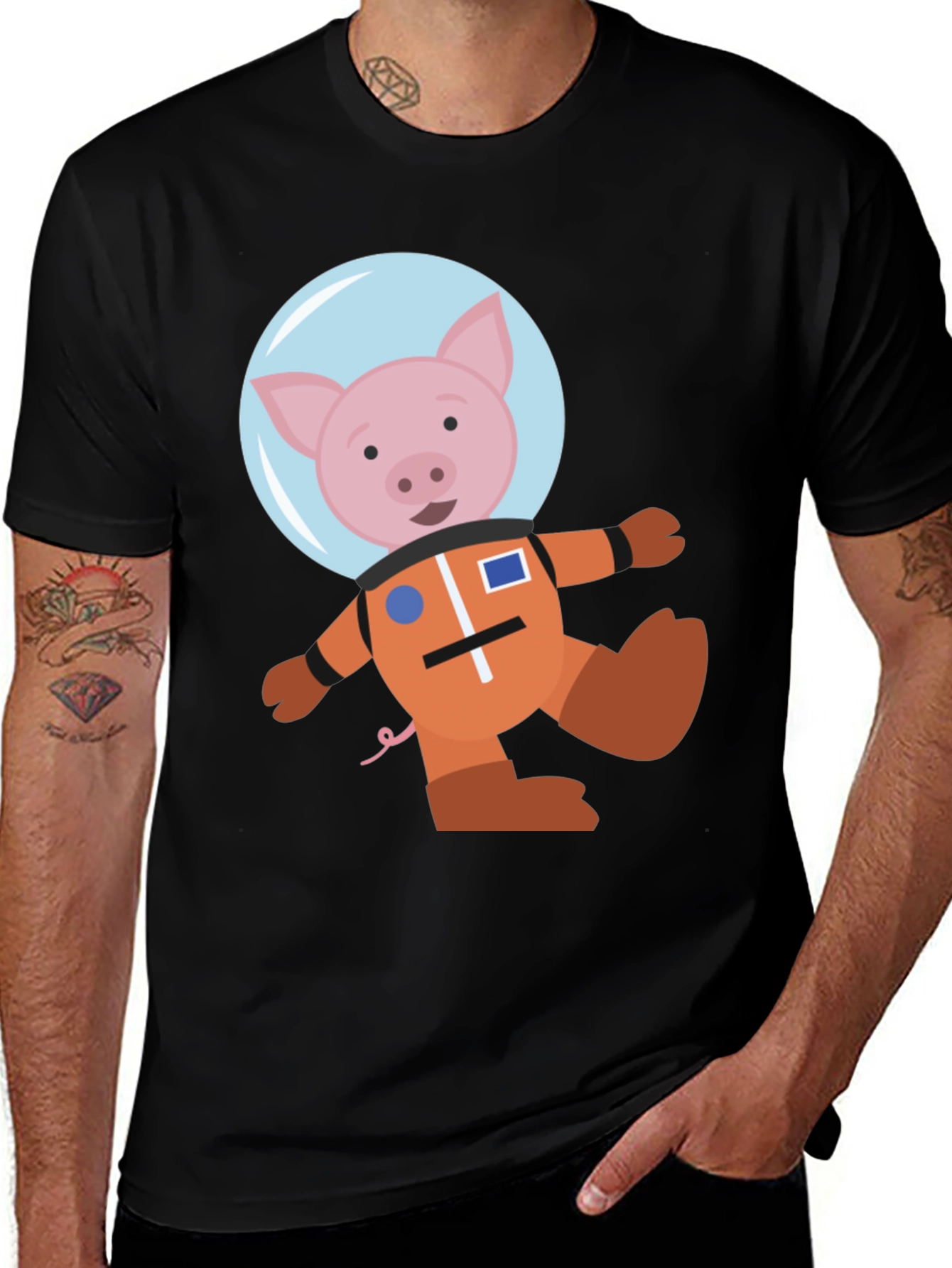 Variant 28 of Astronaut Pig T-Shirt - Cute Space Adventure!