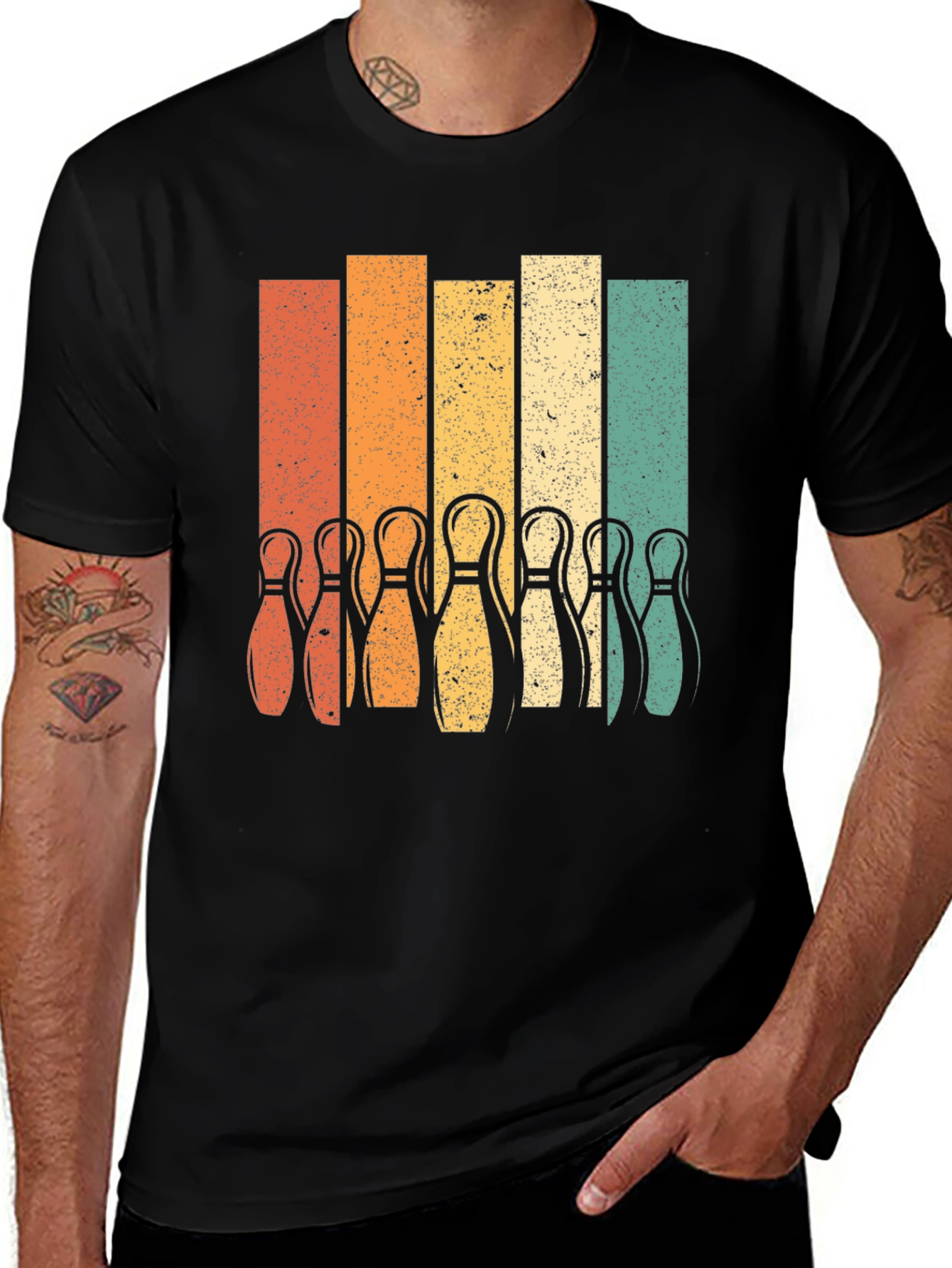 Variant 21 of Retro Bowling Pins T-Shirt