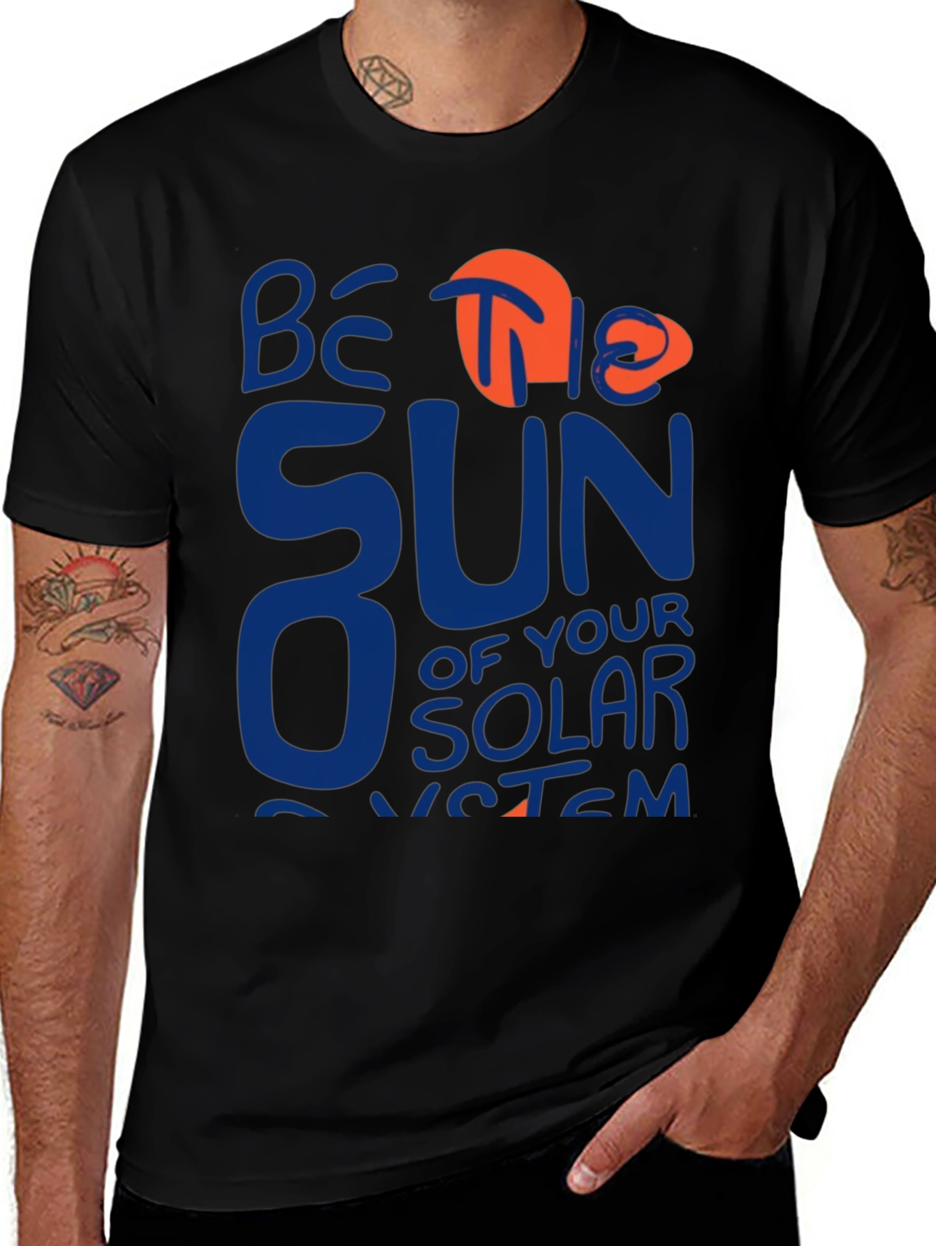 Variant 9 of Be The Sun Graphic Tee - Black Cotton Casual T-Shirt