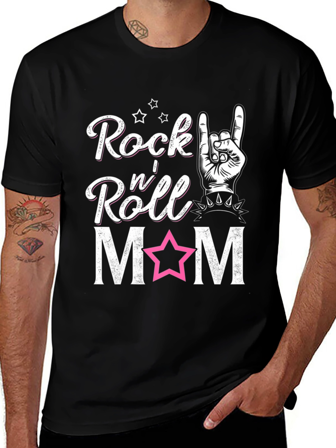 Rock n Roll Mom T-Shirt - Black Graphic Tee