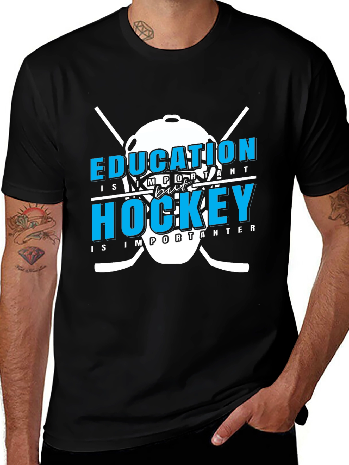 Variant 15 of Education But Hockey T-Shirt - Sporty Graphic Tee