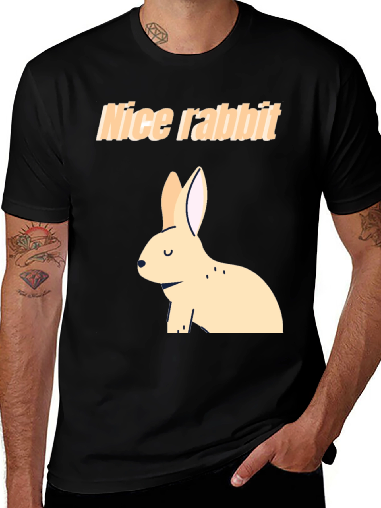 Variant 8 of Nice Rabbit Black T-Shirt