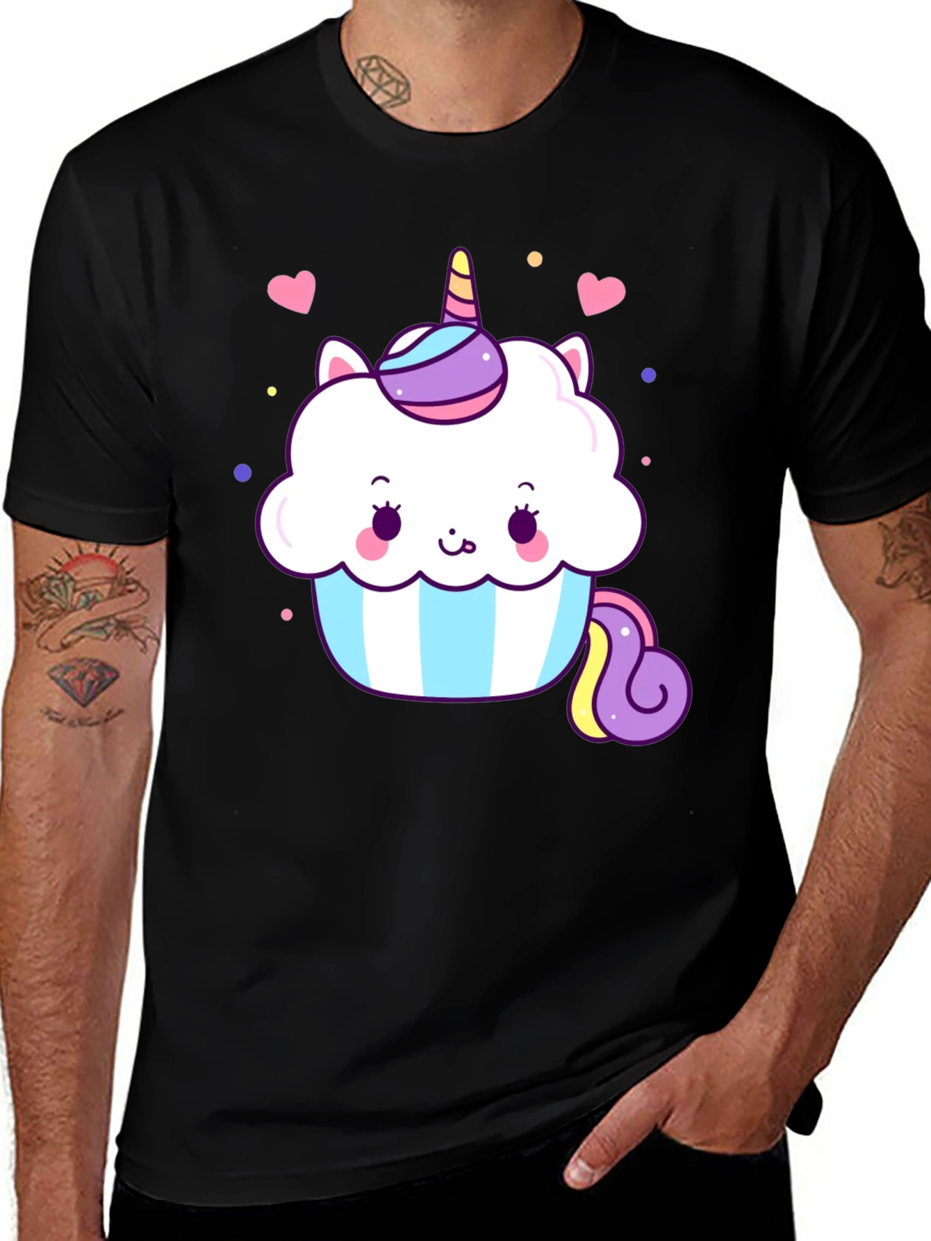 Variant 9 of Unicorn Cupcake Graphic Tee - Cute Kawaii Design