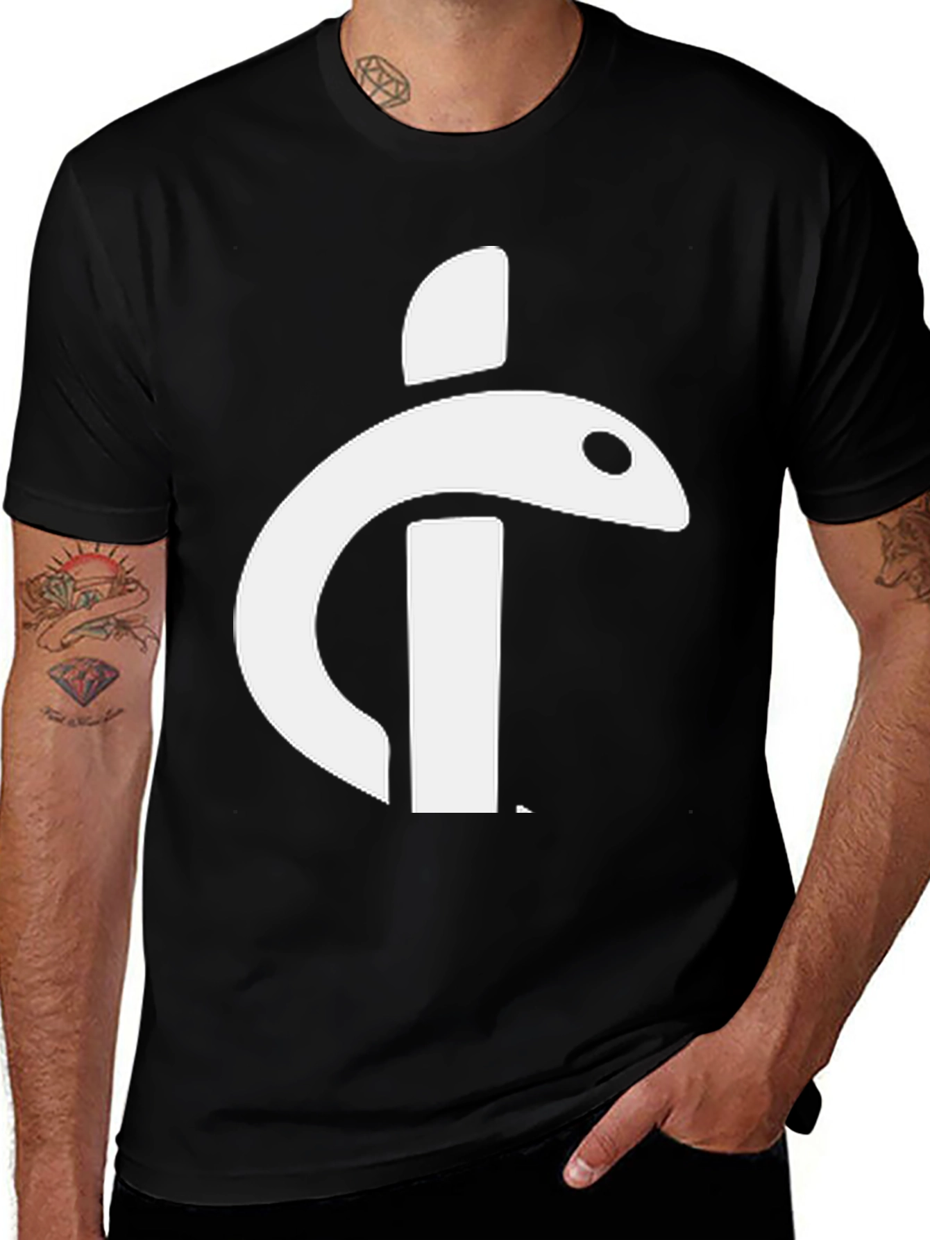 Variant 12 of Abstract Snake Graphic T-Shirt - Black