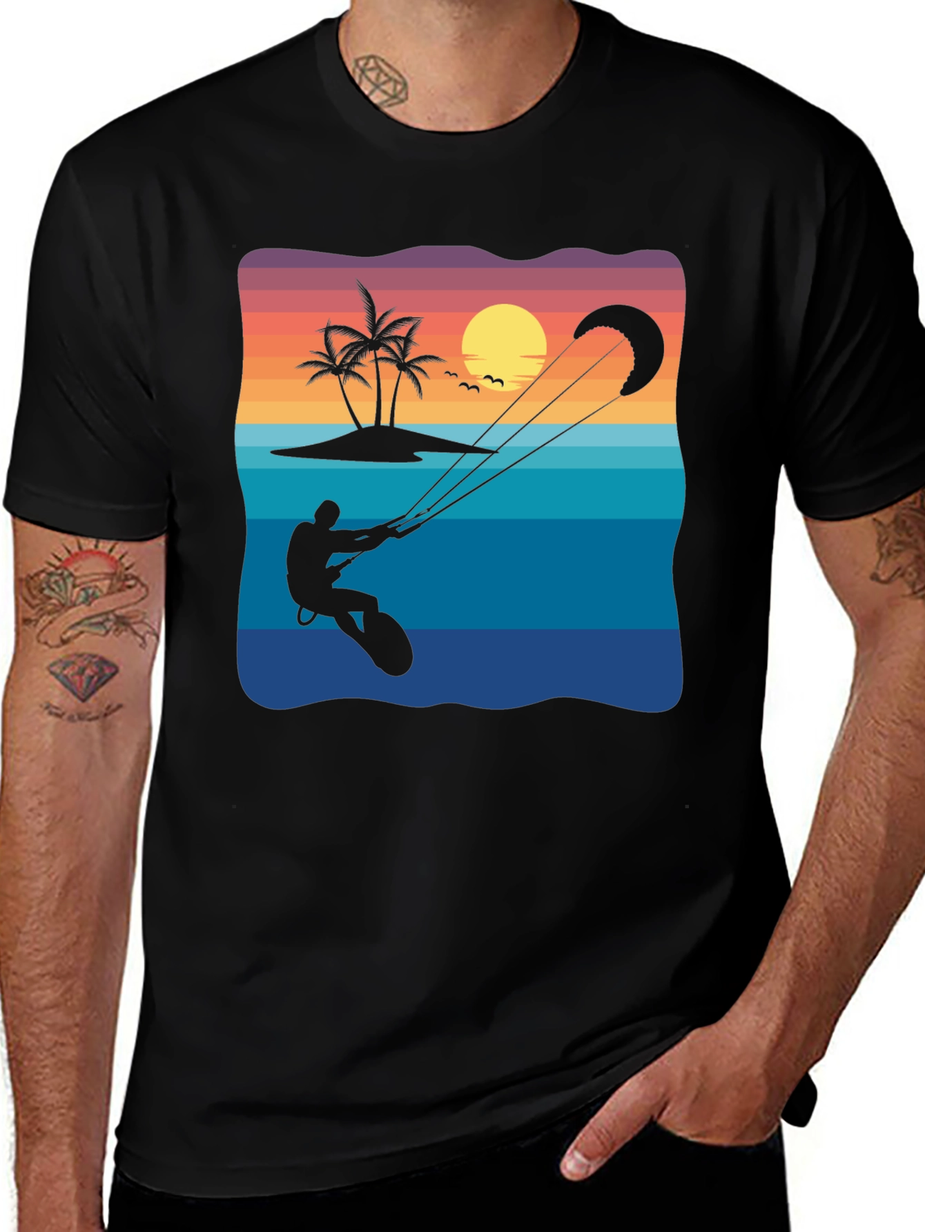 Variant 22 of Kitesurfing Sunset Graphic Tee