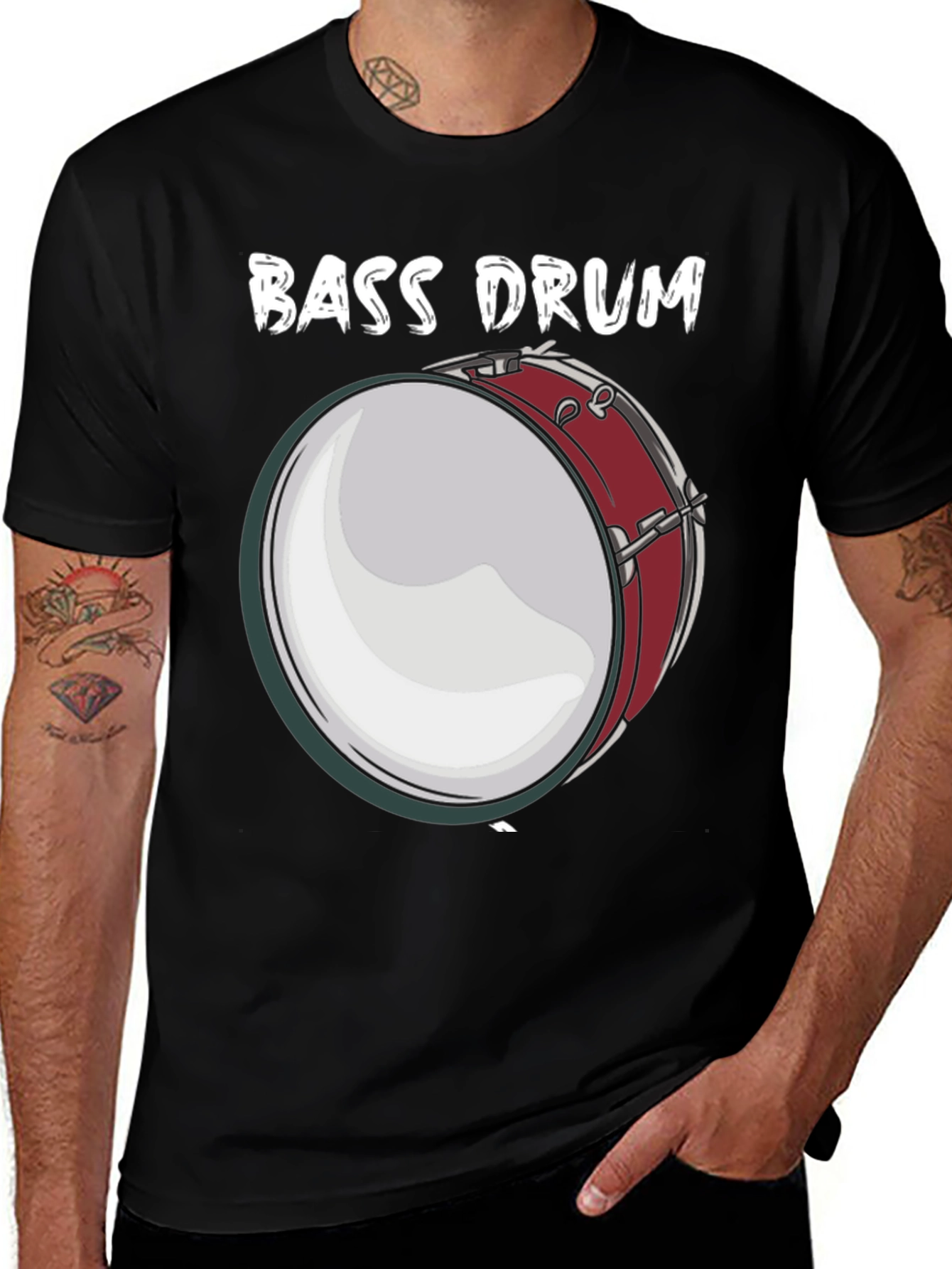 Variant 26 of Bass Drum T-Shirt: Musician Graphic Tee