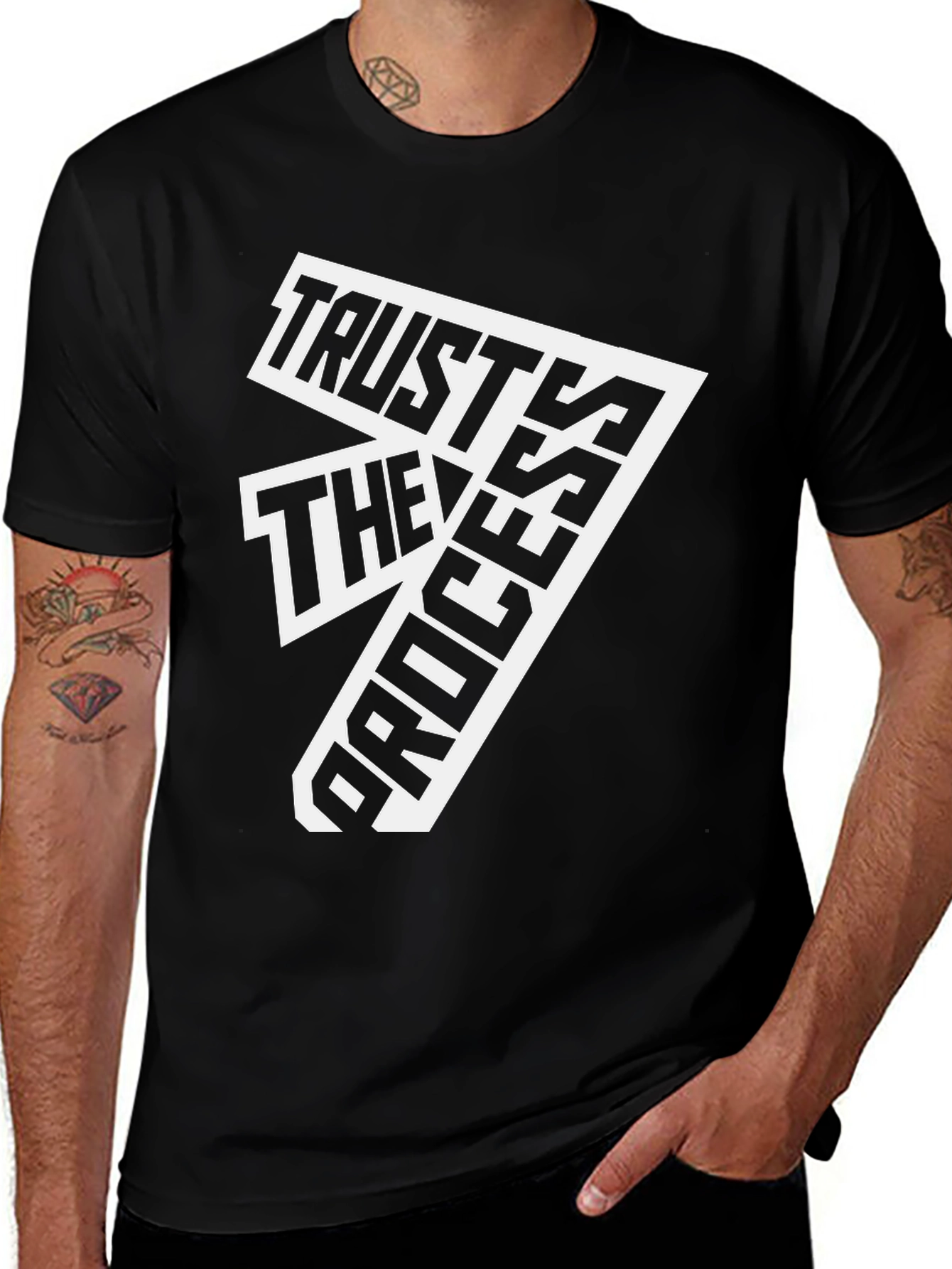 Variant 25 of Trust The Process Graphic Tee - Black