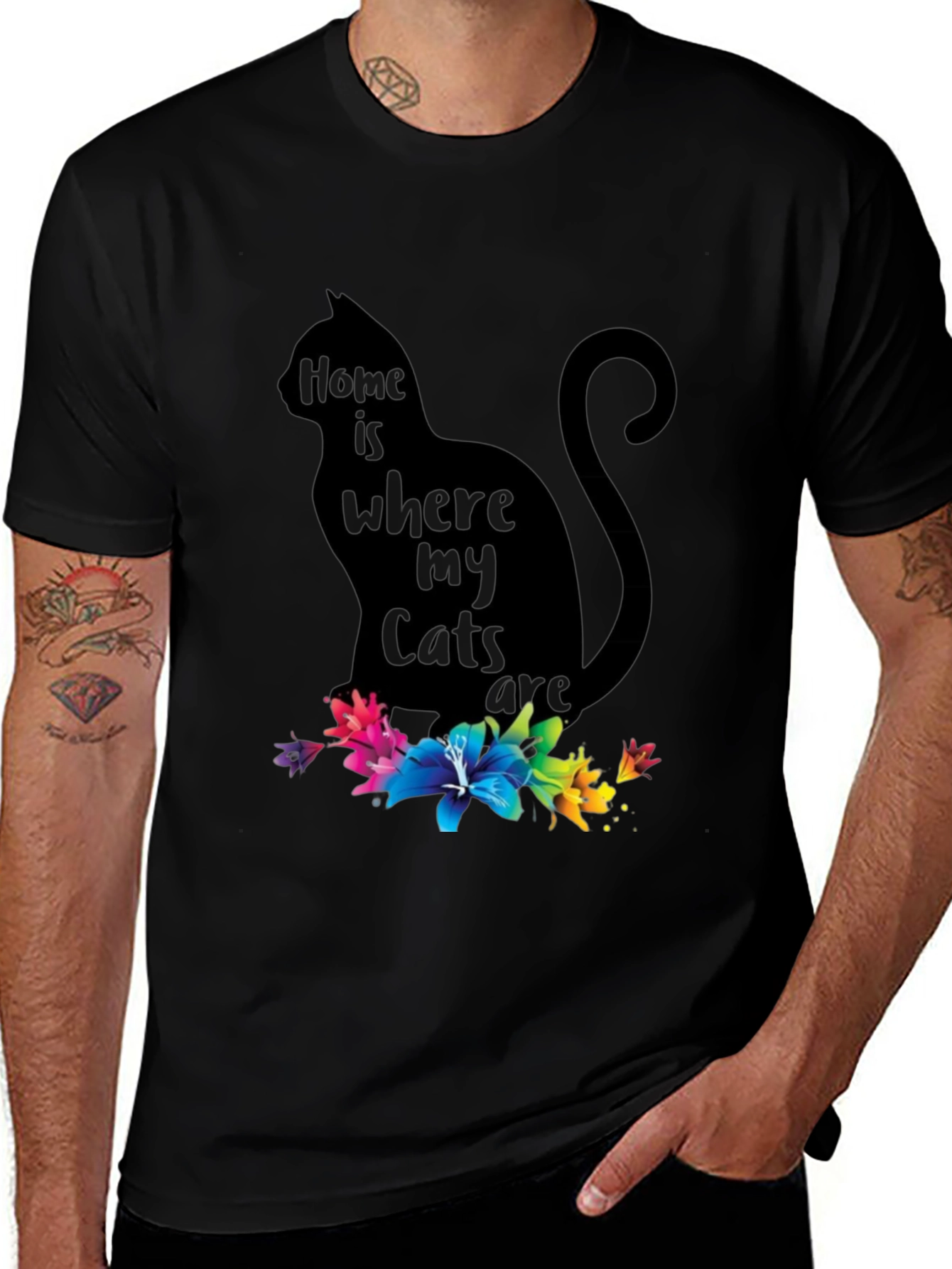 Variant 29 of Cat Lover T-Shirt - Home is Where My Cats Are