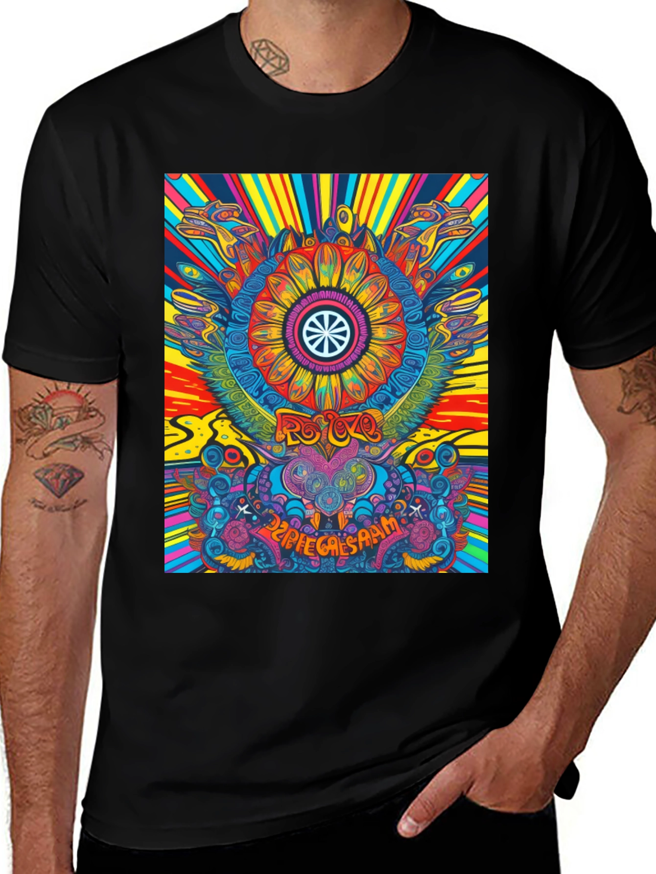 Variant 8 of Retro Psychedelic Graphic T-Shirt