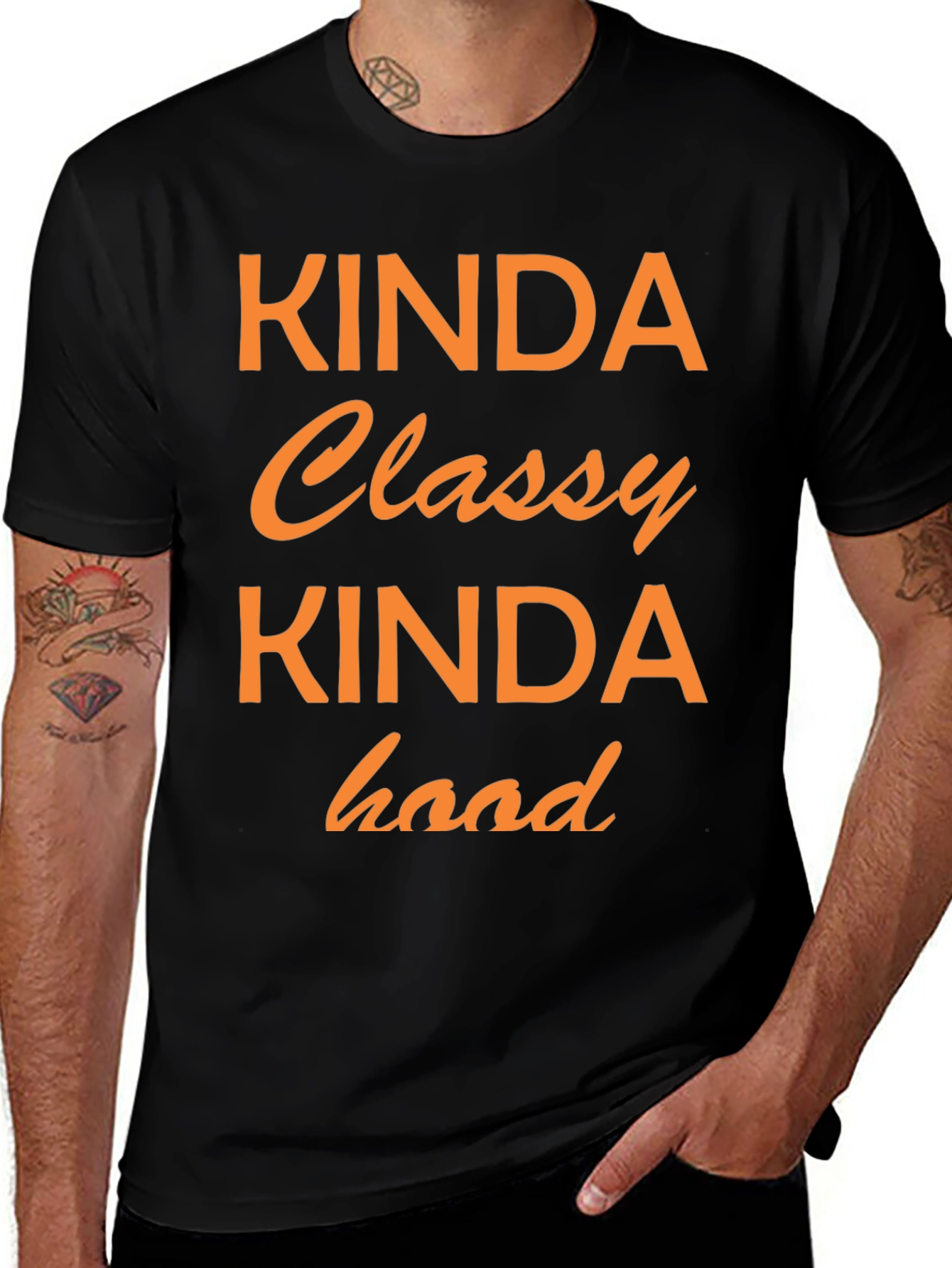 Variant 11 of Kinda Classy Kinda Hood Graphic Tee - Black