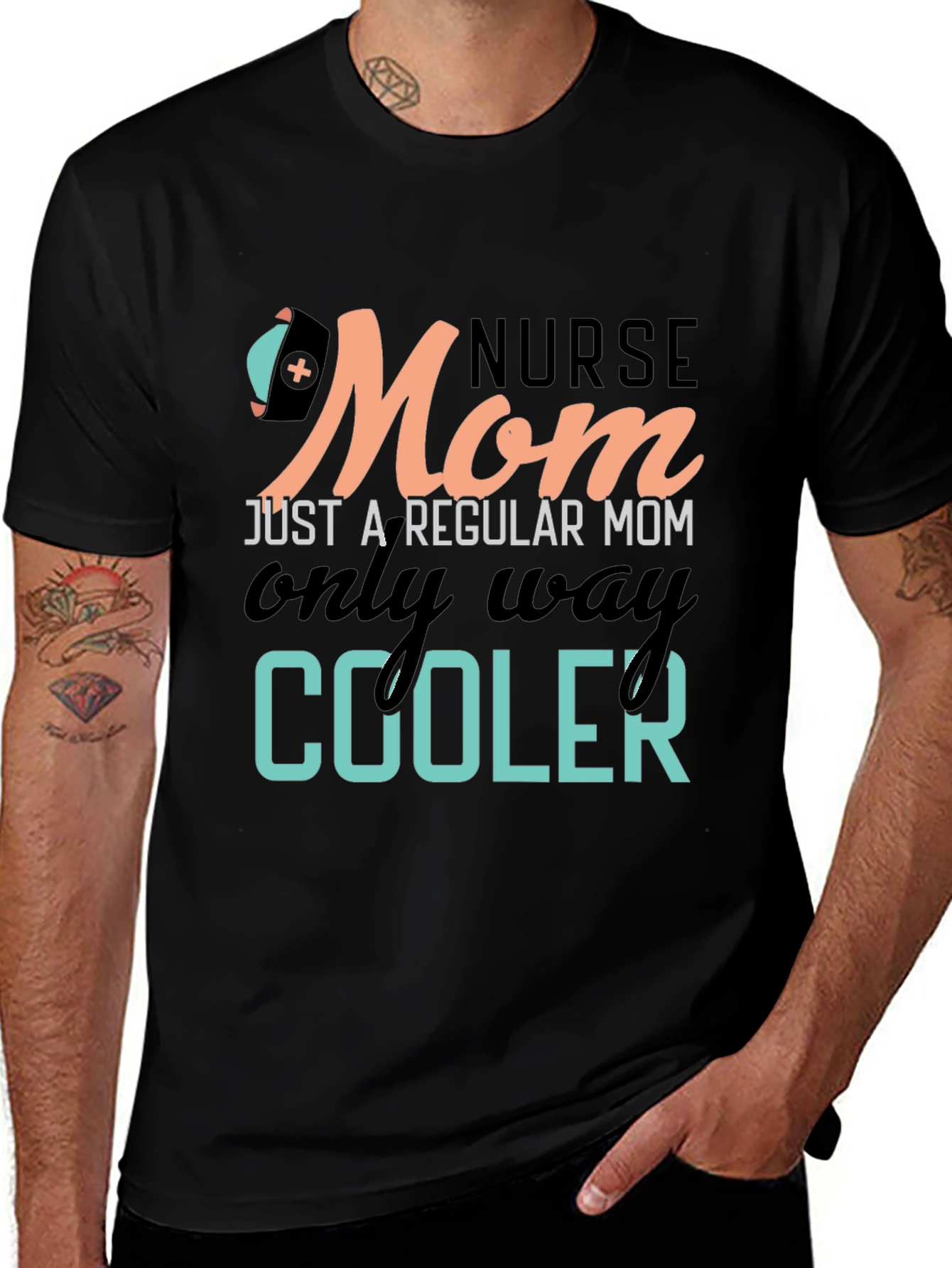 Variant 26 of Nurse Mom T-Shirt - Regular Mom Only Way Cooler