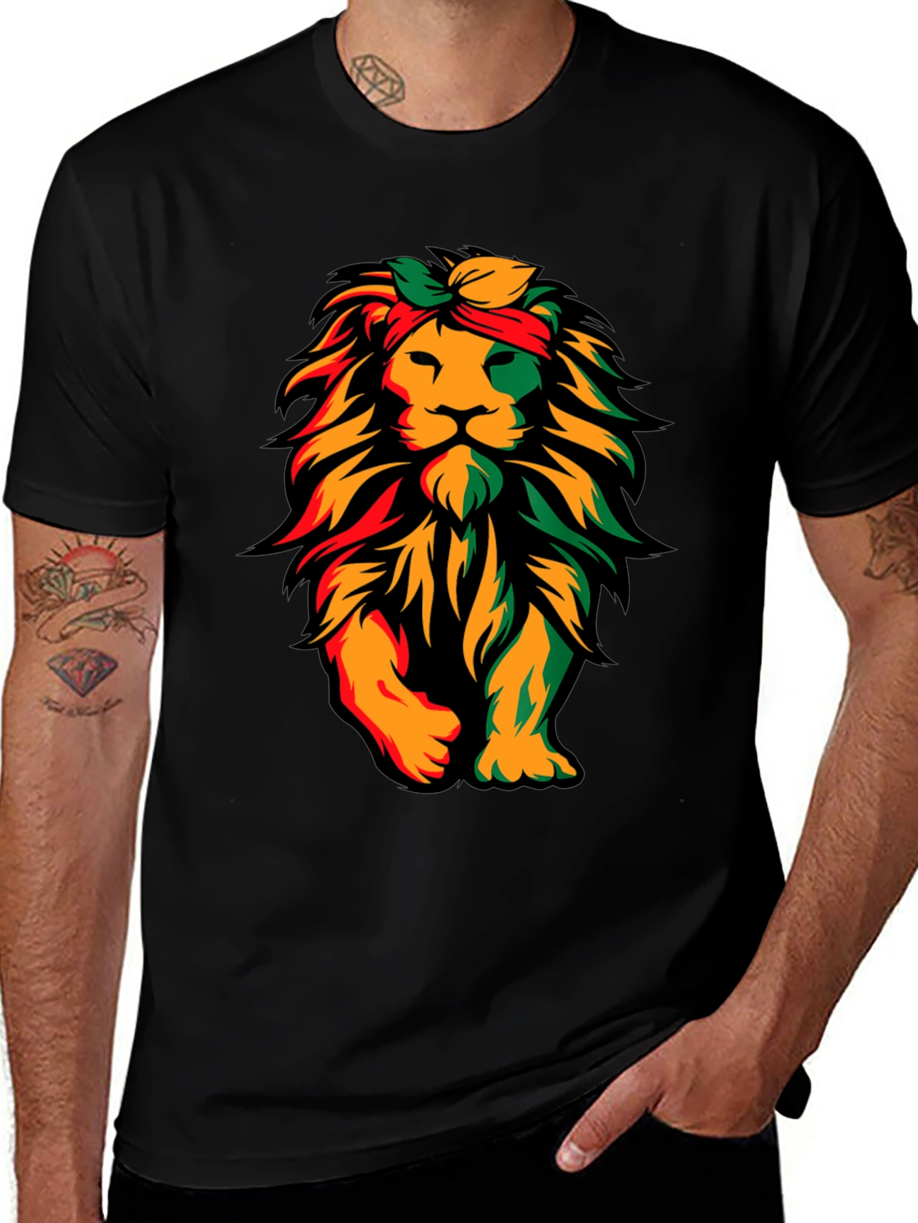 Rasta Lion Graphic T-Shirt - Reggae Style