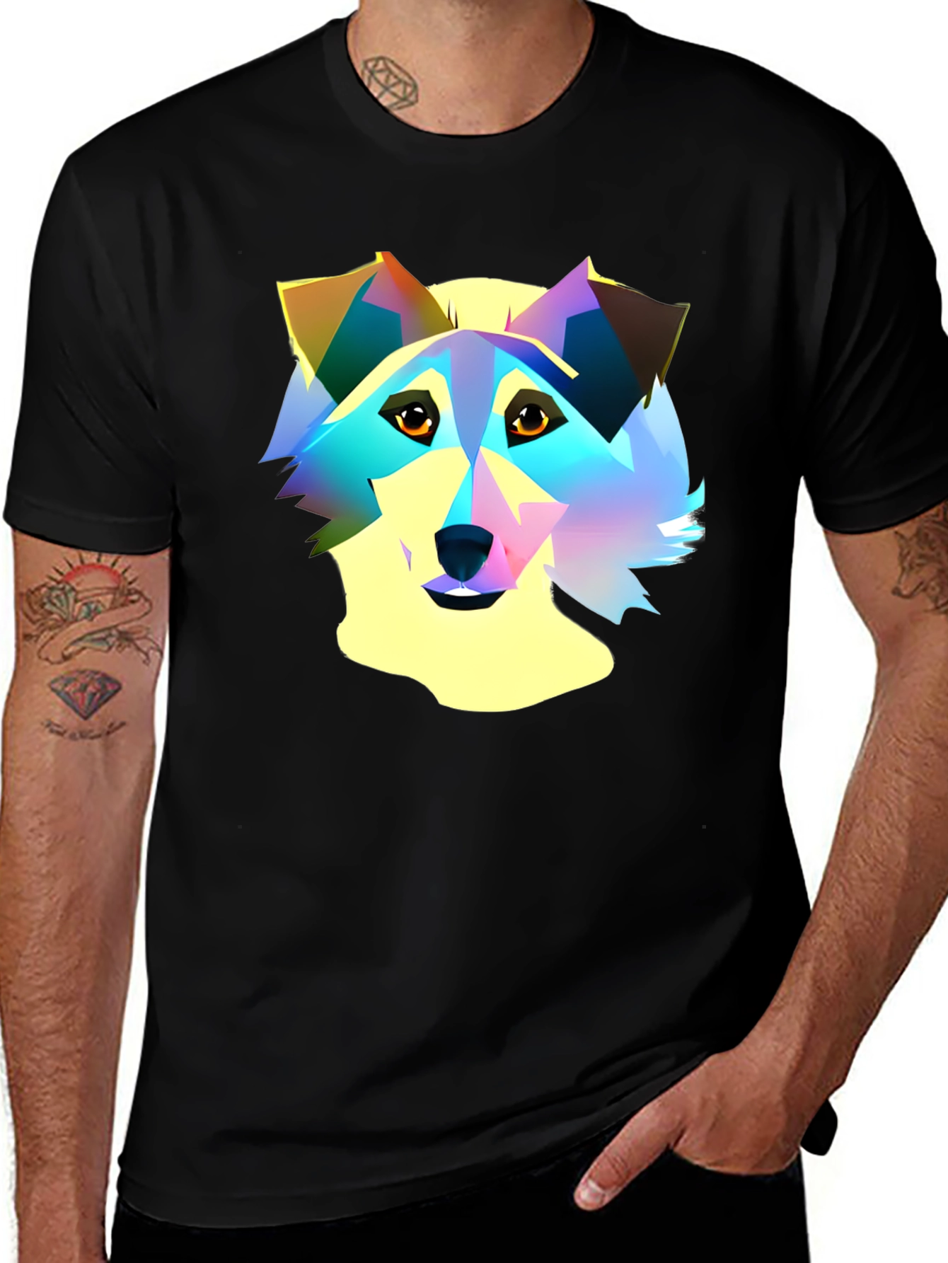 Variant 16 of Colorful Geometric Dog Graphic T-Shirt
