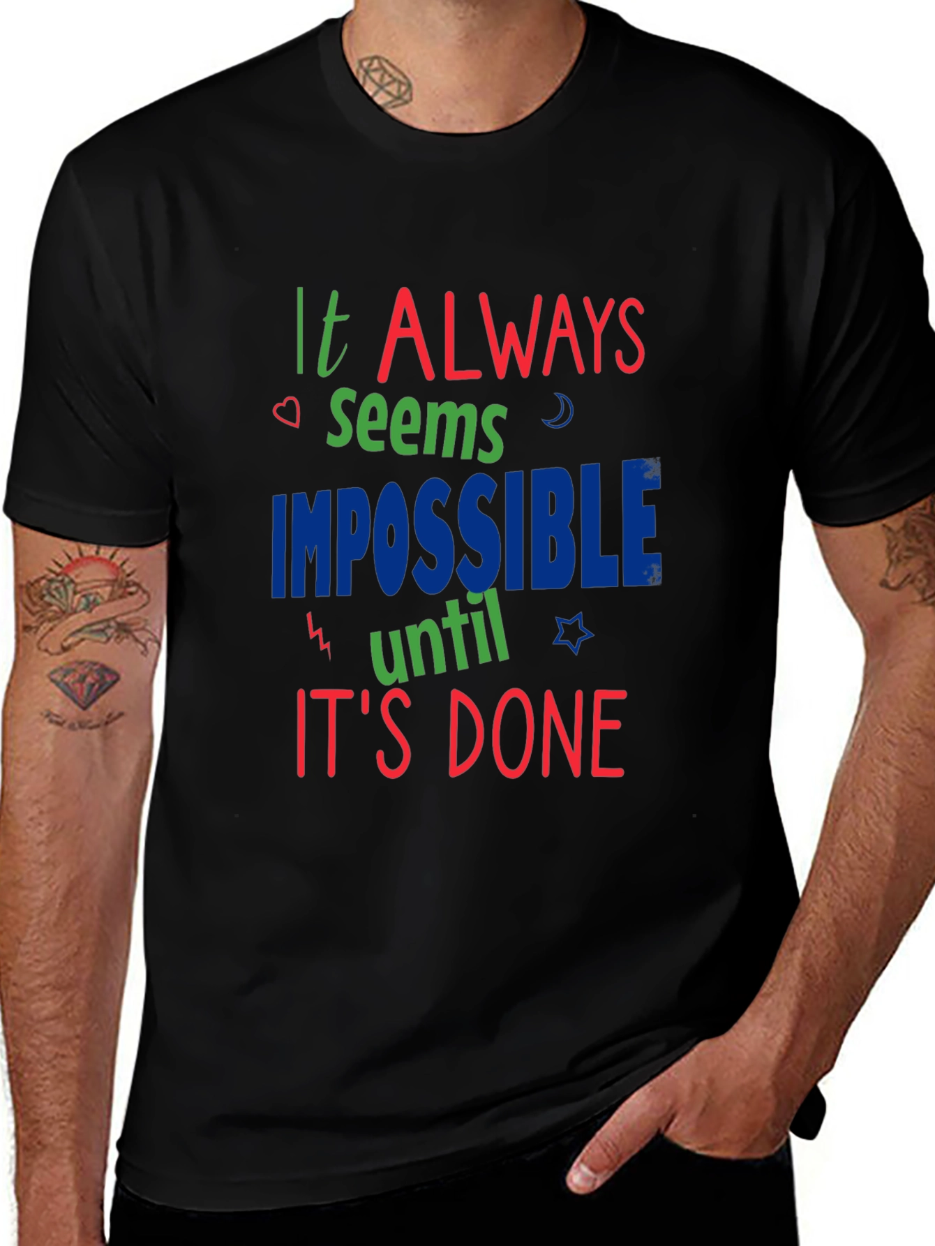 Variant 28 of Inspirational Graphic Print Crewneck T-Shirt
