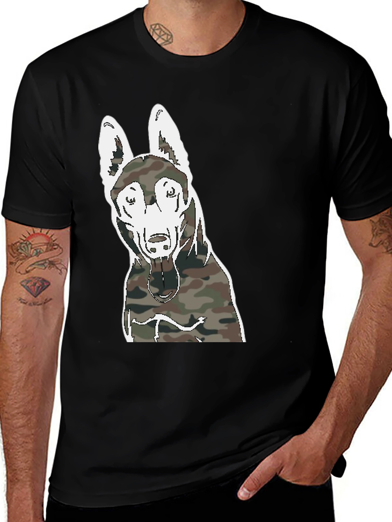 Variant 18 of Camouflage Dog Graphic T-Shirt
