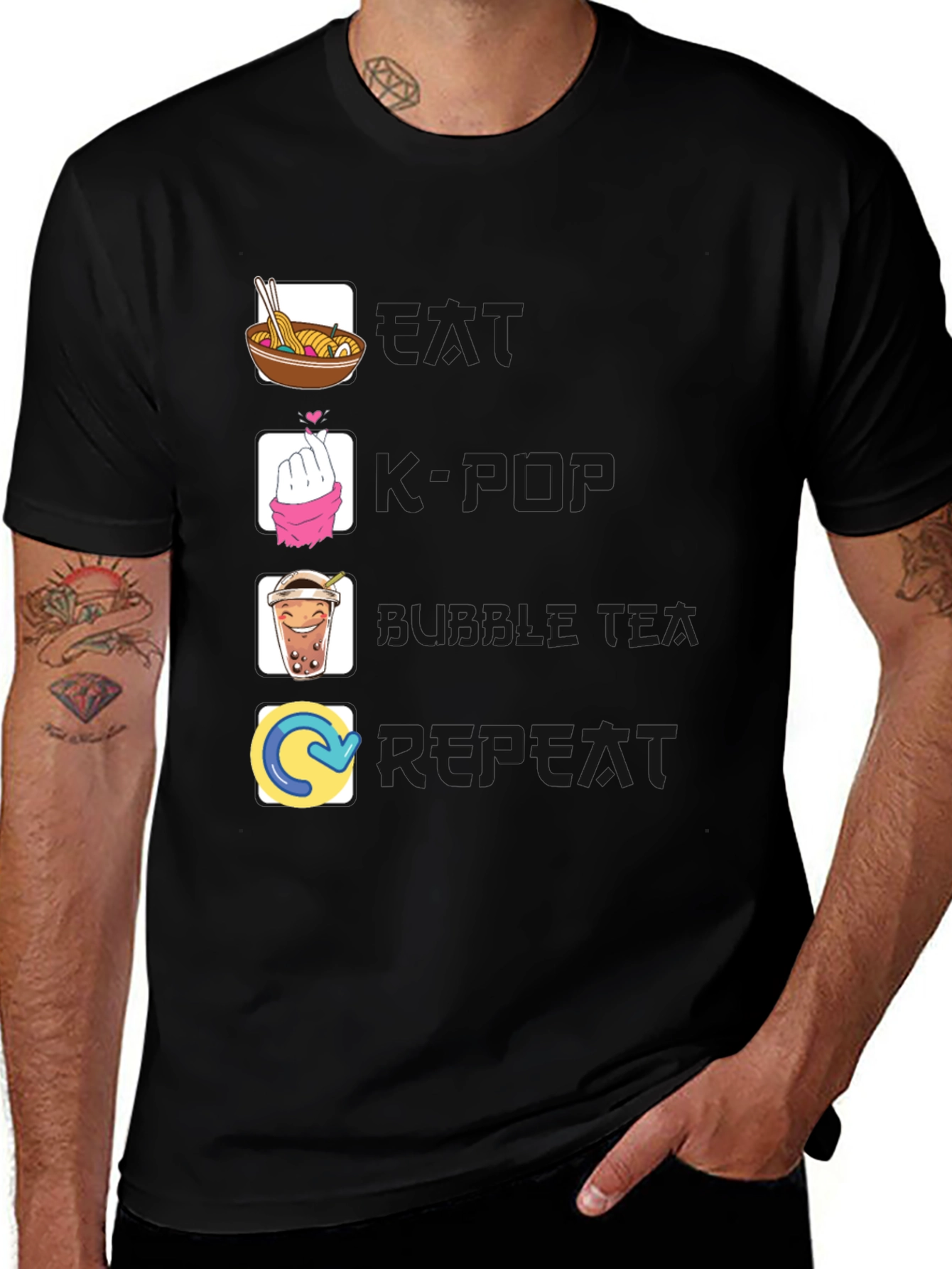 Eat, Saranghae, Bubble Tea, Repeat T-Shirt