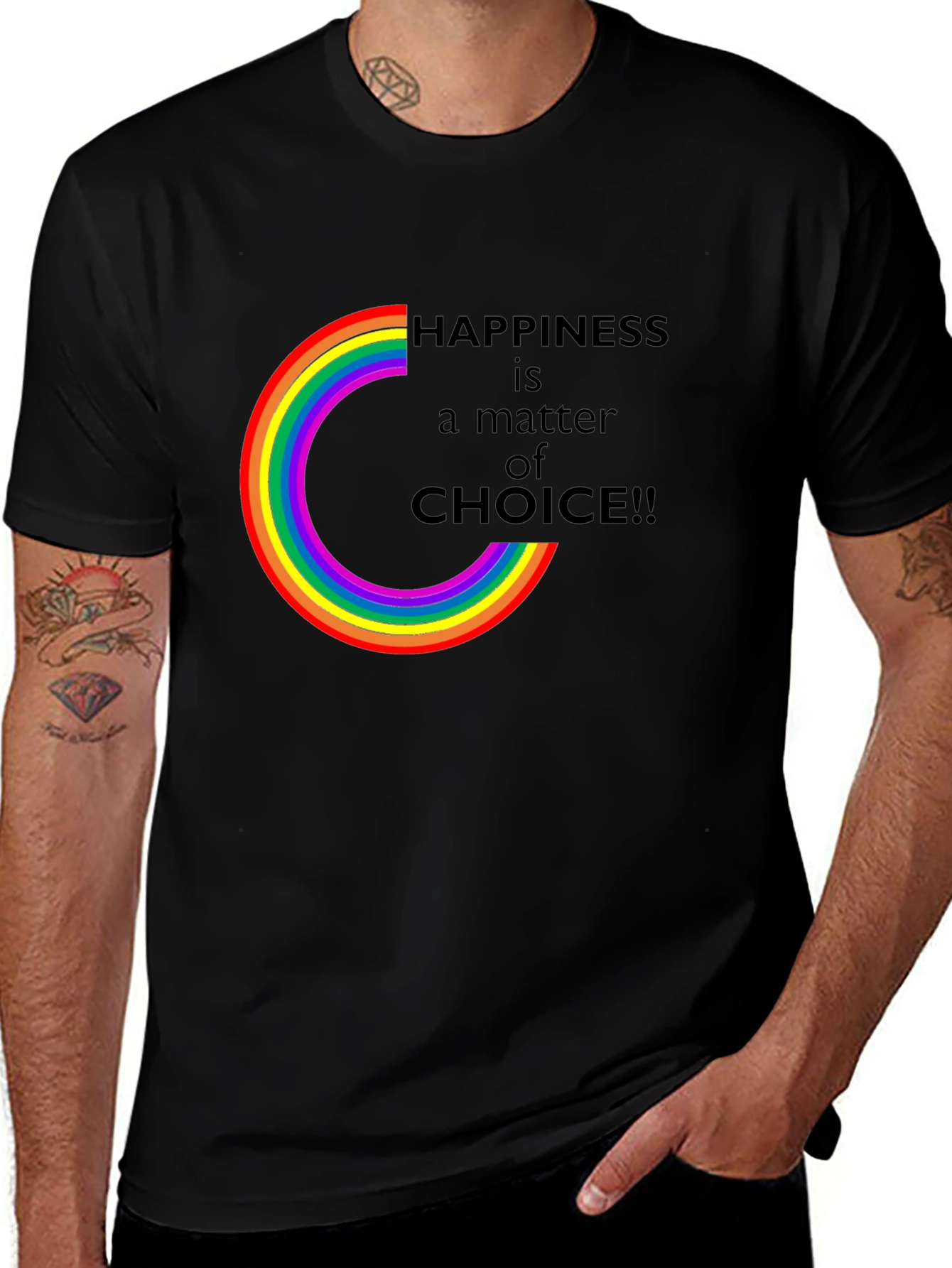 Variant 14 of Happiness Choice Rainbow Graphic Tee - Unisex