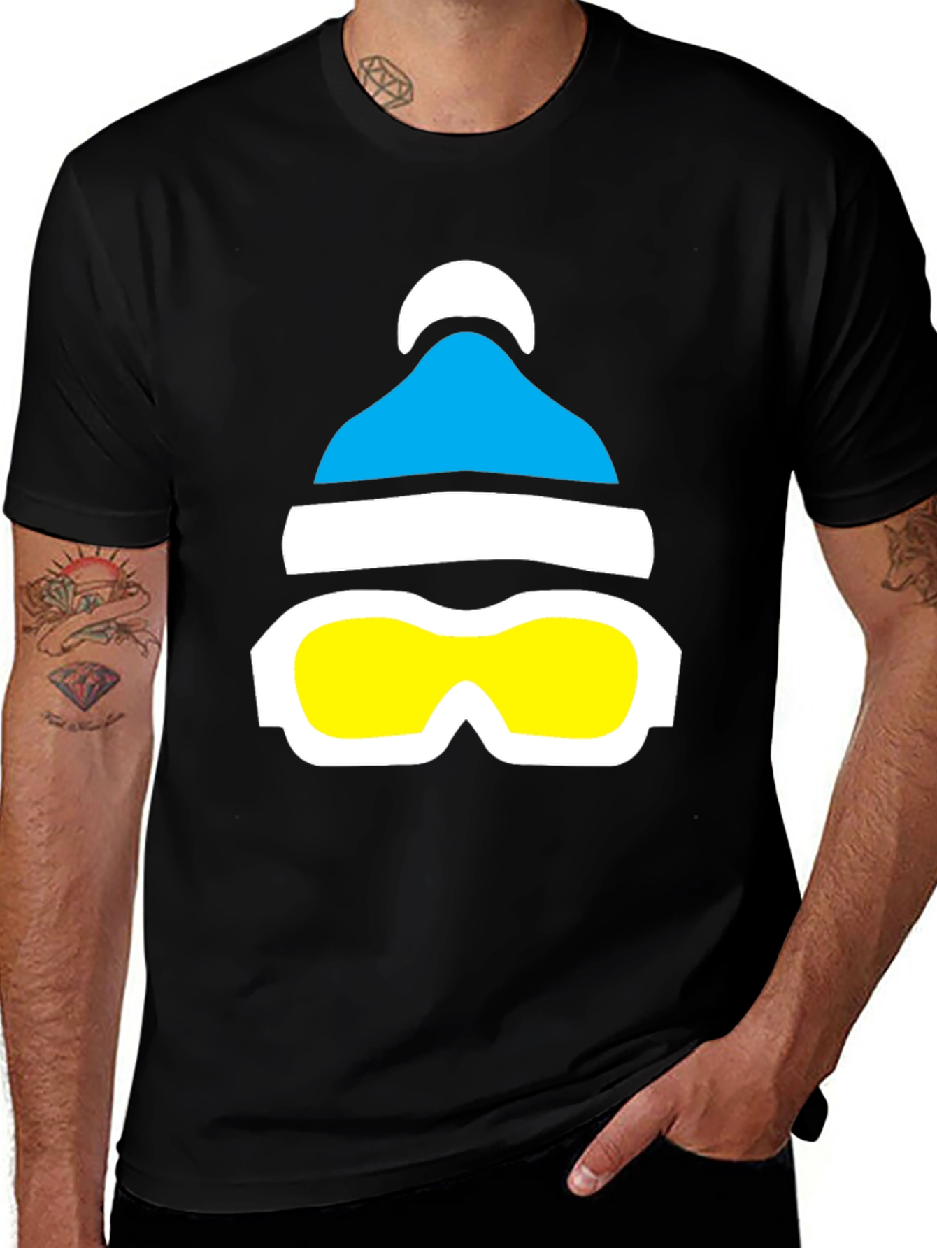 Variant 21 of Ski Hat & Goggles Graphic Tee - Winter Fun!