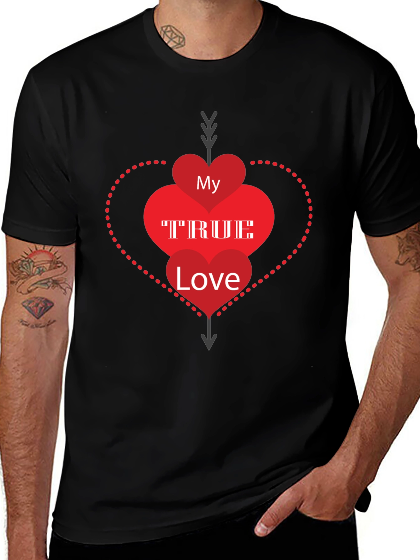 Variant 2 of My True Love Graphic Tee - Black