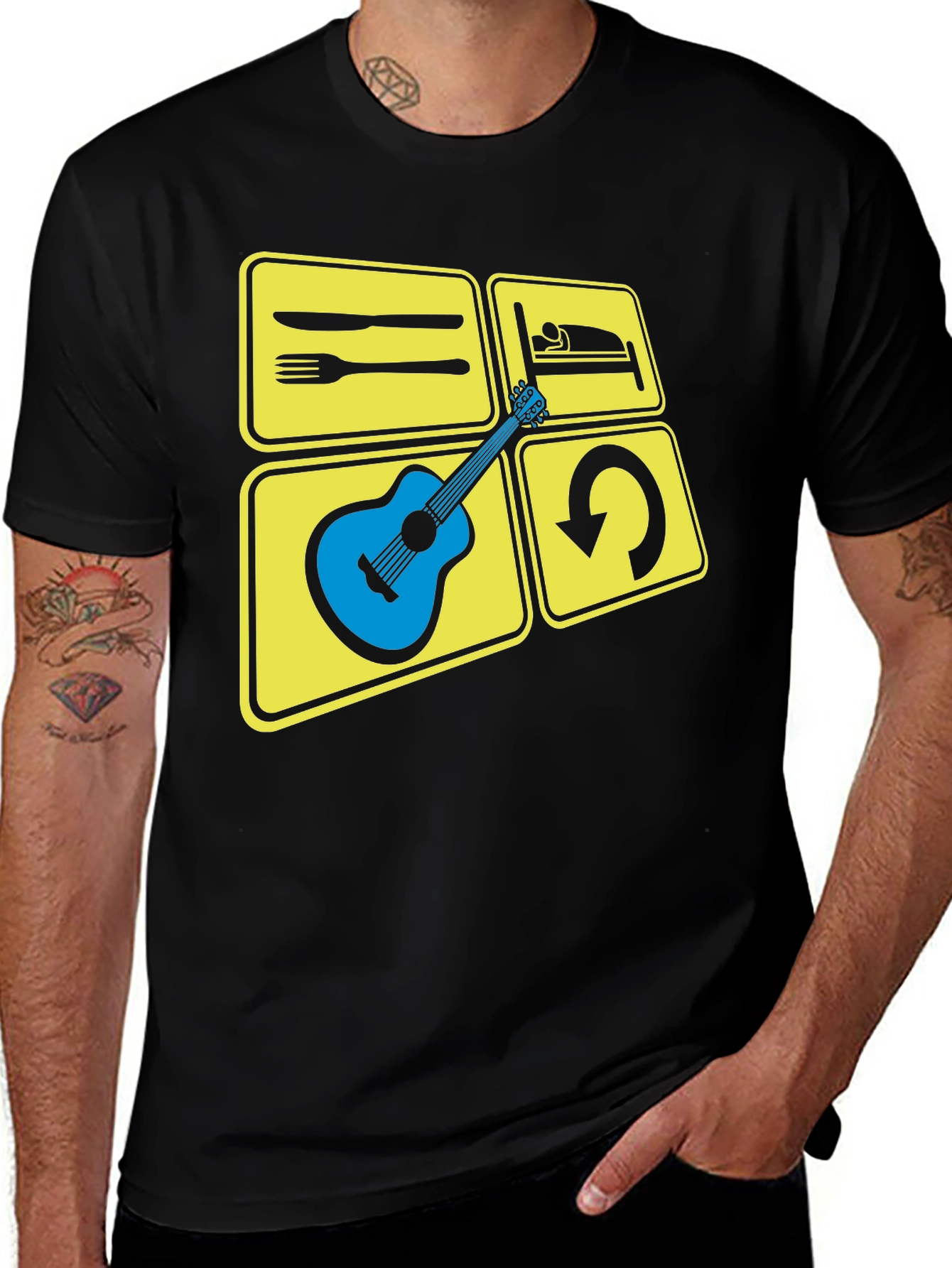 Variant 17 of Eat Sleep Play Guitar T-Shirt | Musician Tee