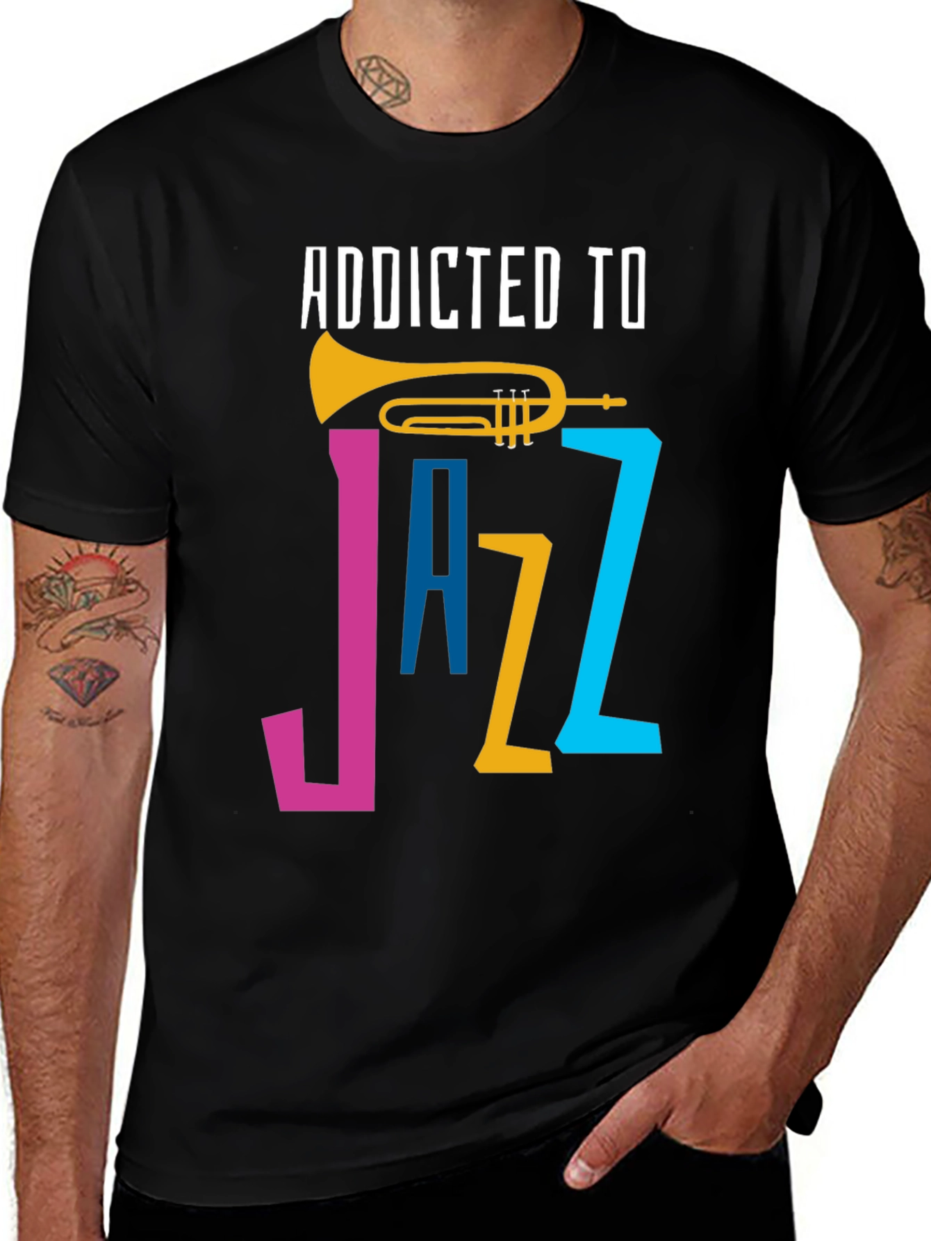 Variant 25 of Addicted to Jazz Graphic T-Shirt - Music Lover Tee