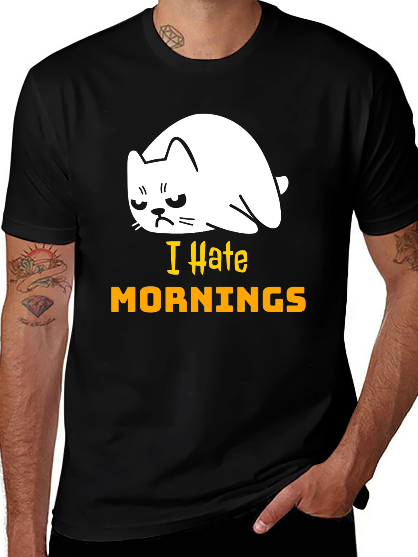 Variant 8 of I Hate Mornings Cat T-Shirt