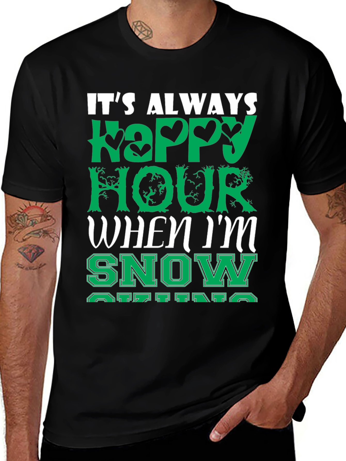 Variant 25 of Snow Gibbons Happy Hour Graphic T-Shirt