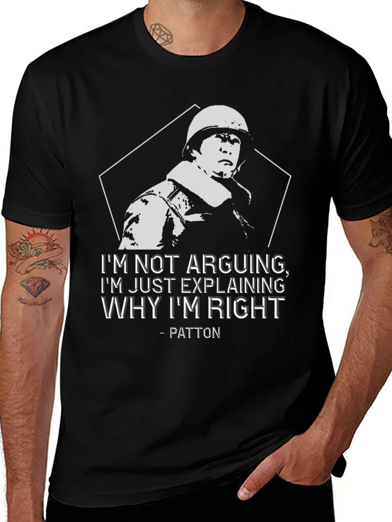 Variant 3 of Patton T-Shirt: I'm Not Arguing, Explaining Why I'm Right!