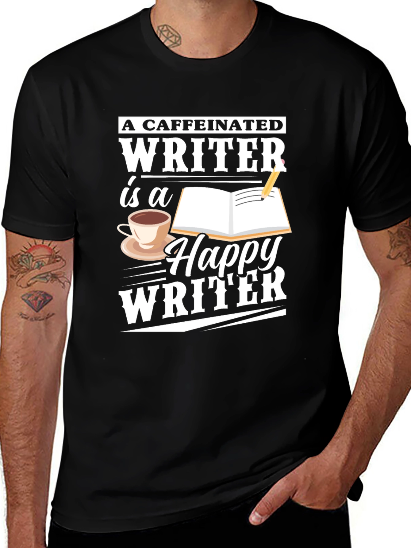 Variant 14 of Caffeinated Writer T-Shirt - Writer Apparel