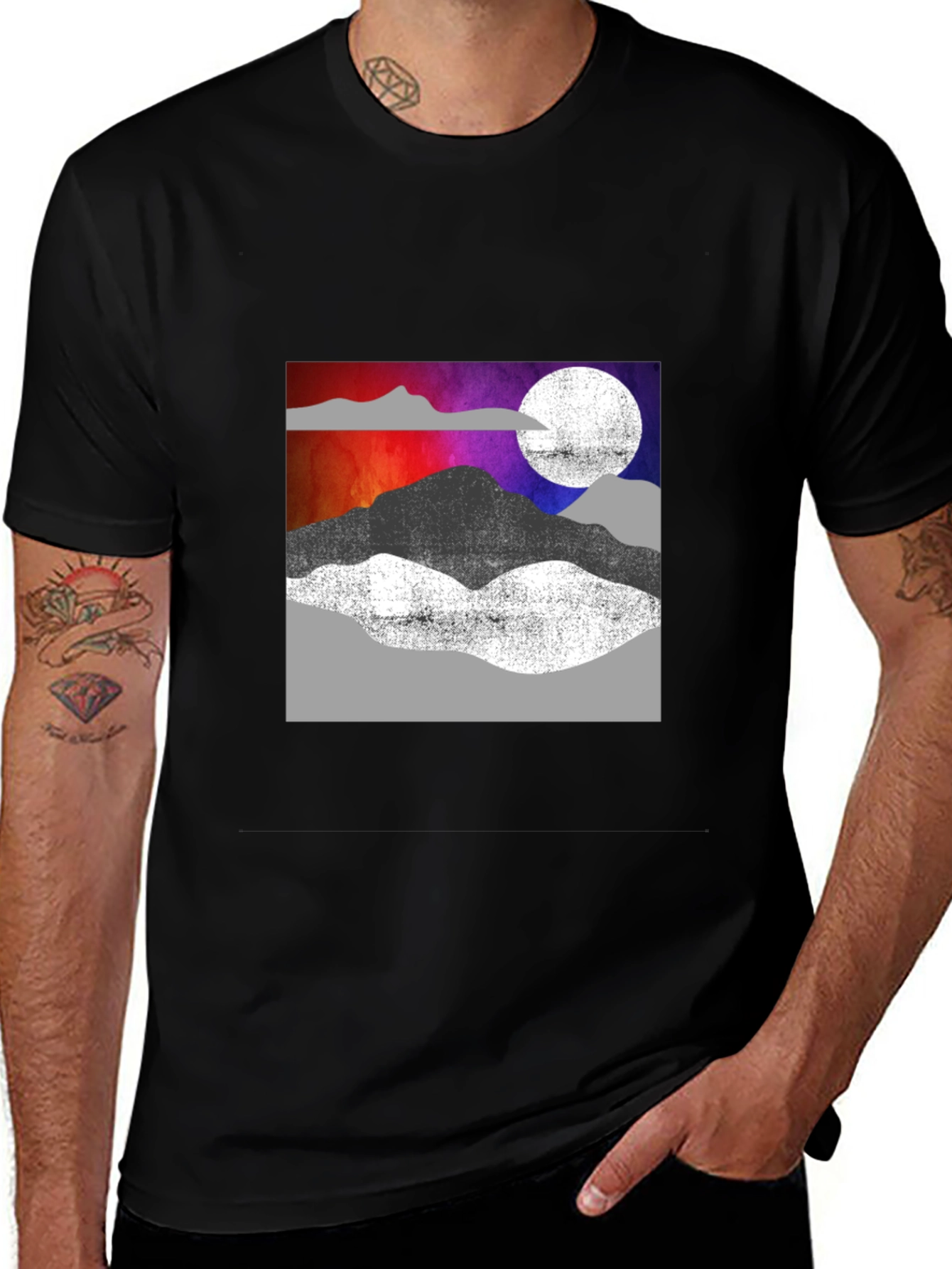 Variant 15 of Abstract Mountain Scene Graphic T-Shirt