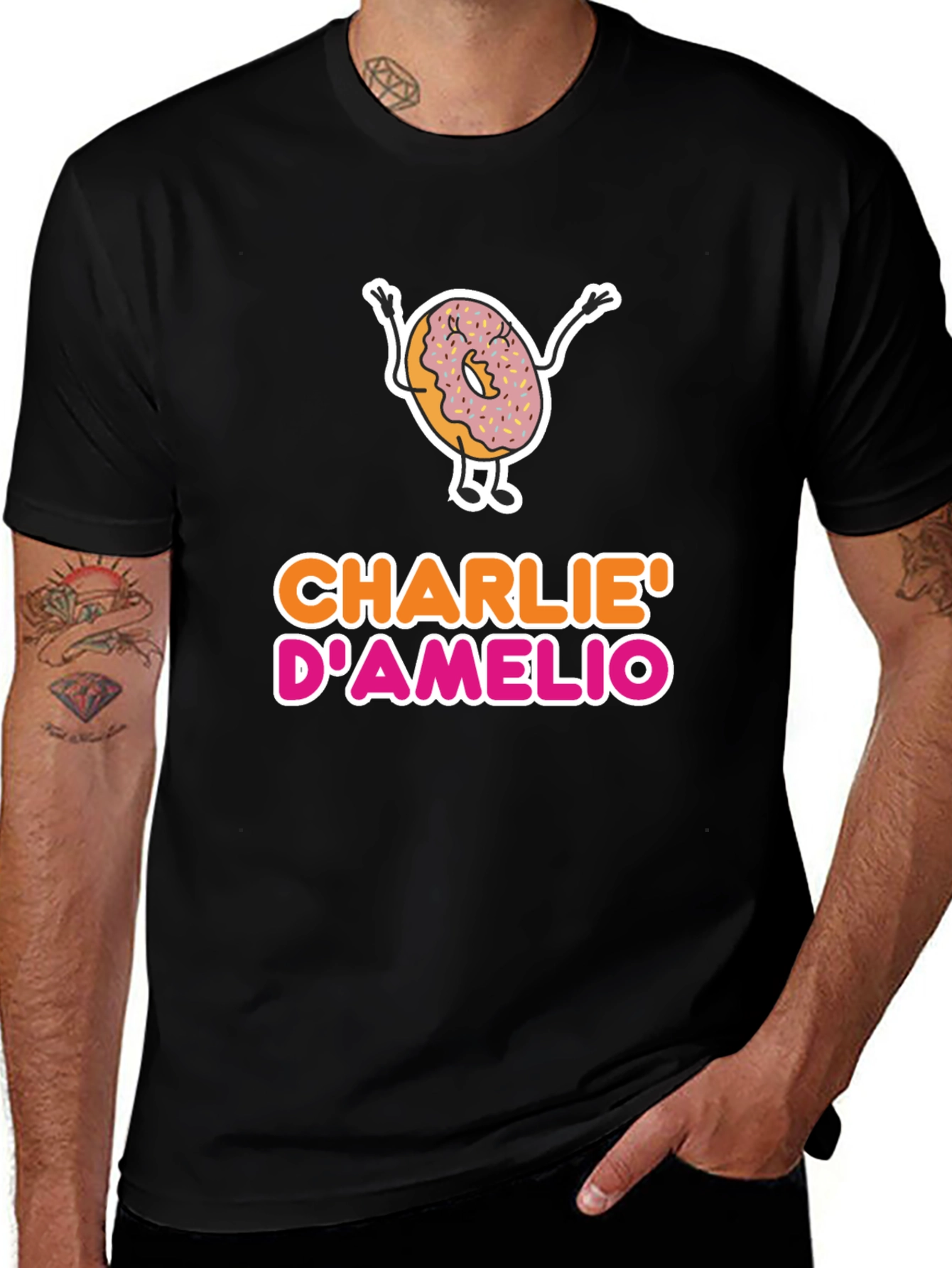 Variant 20 of Charlie D'Amelio Donut Graphic Black T-Shirt