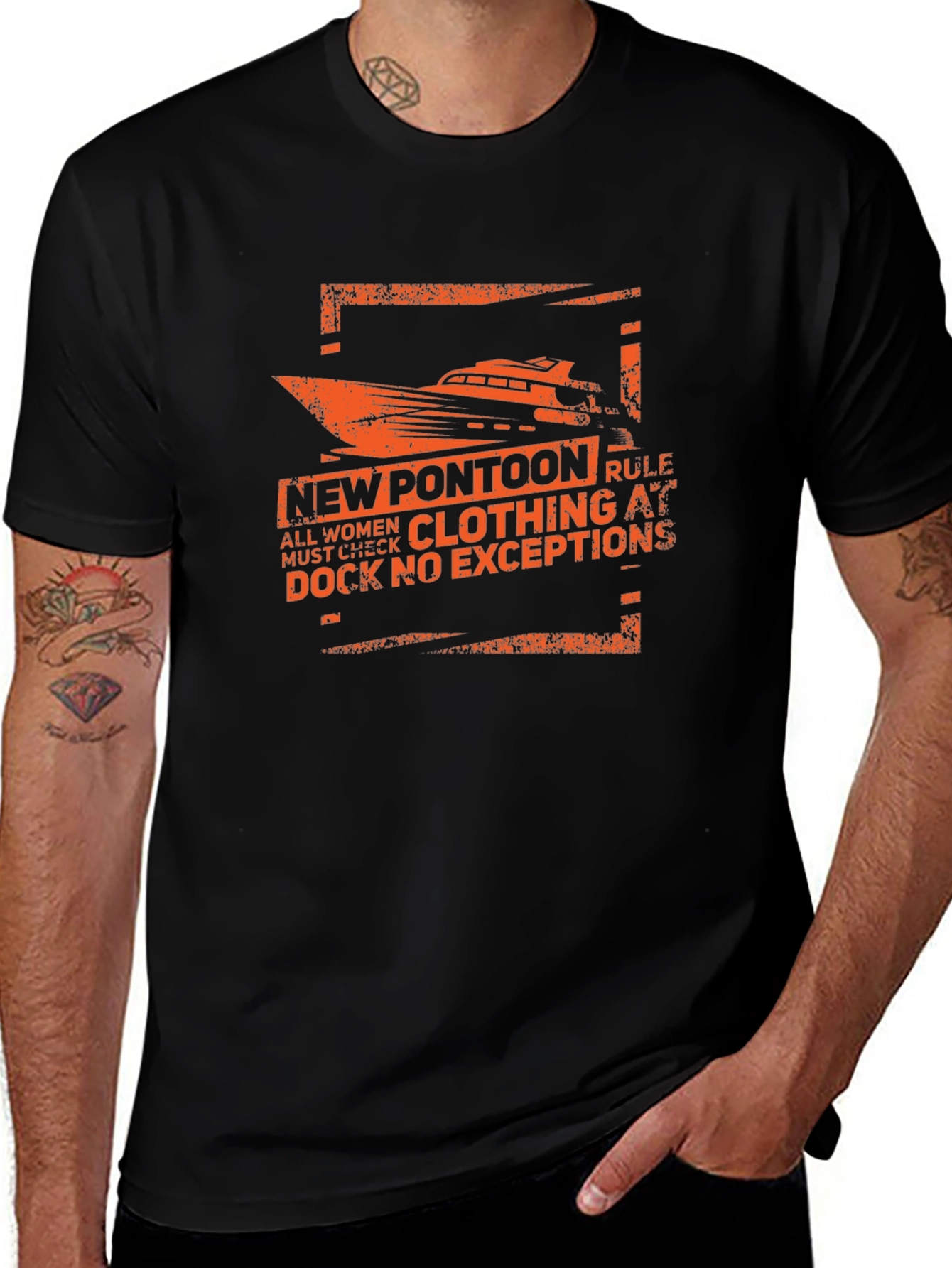 Variant 26 of New Pontoon Rule T-Shirt - Funny Boating Tee