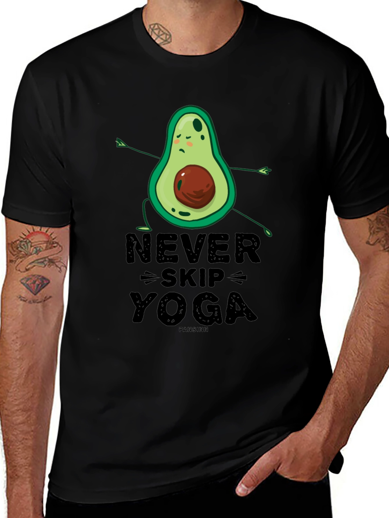 Variant 30 of Funny Avocado Yoga T-Shirt