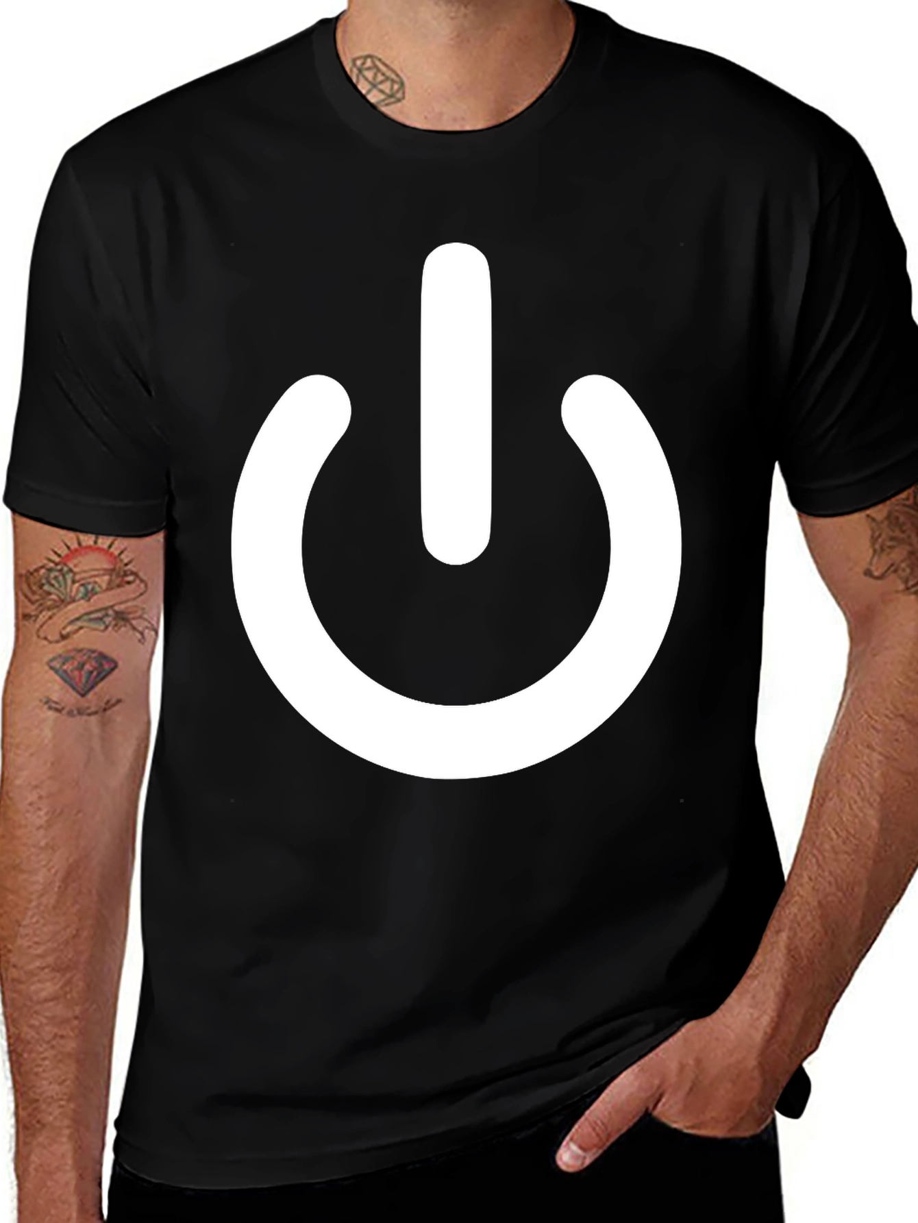 Power Symbol T-Shirt - Black Graphic Tee