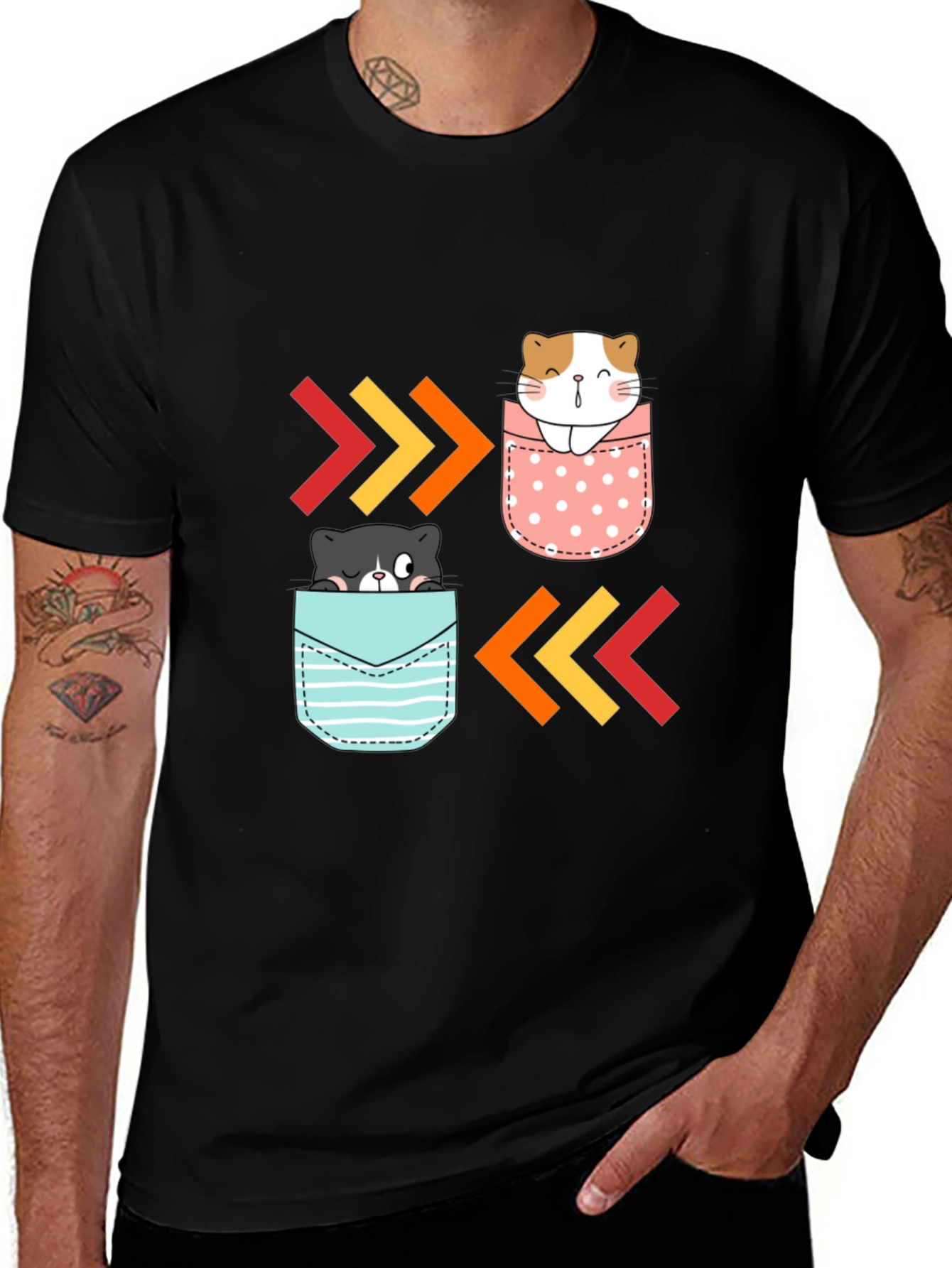 Variant 11 of Cute Cats in Pockets Graphic T-Shirt