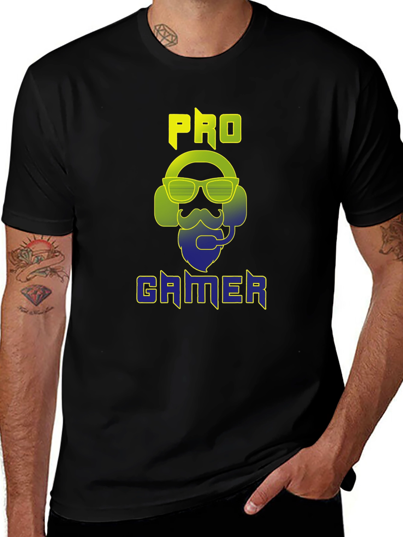 Variant 14 of Pro Gamer T-Shirt - Headset Beard Design