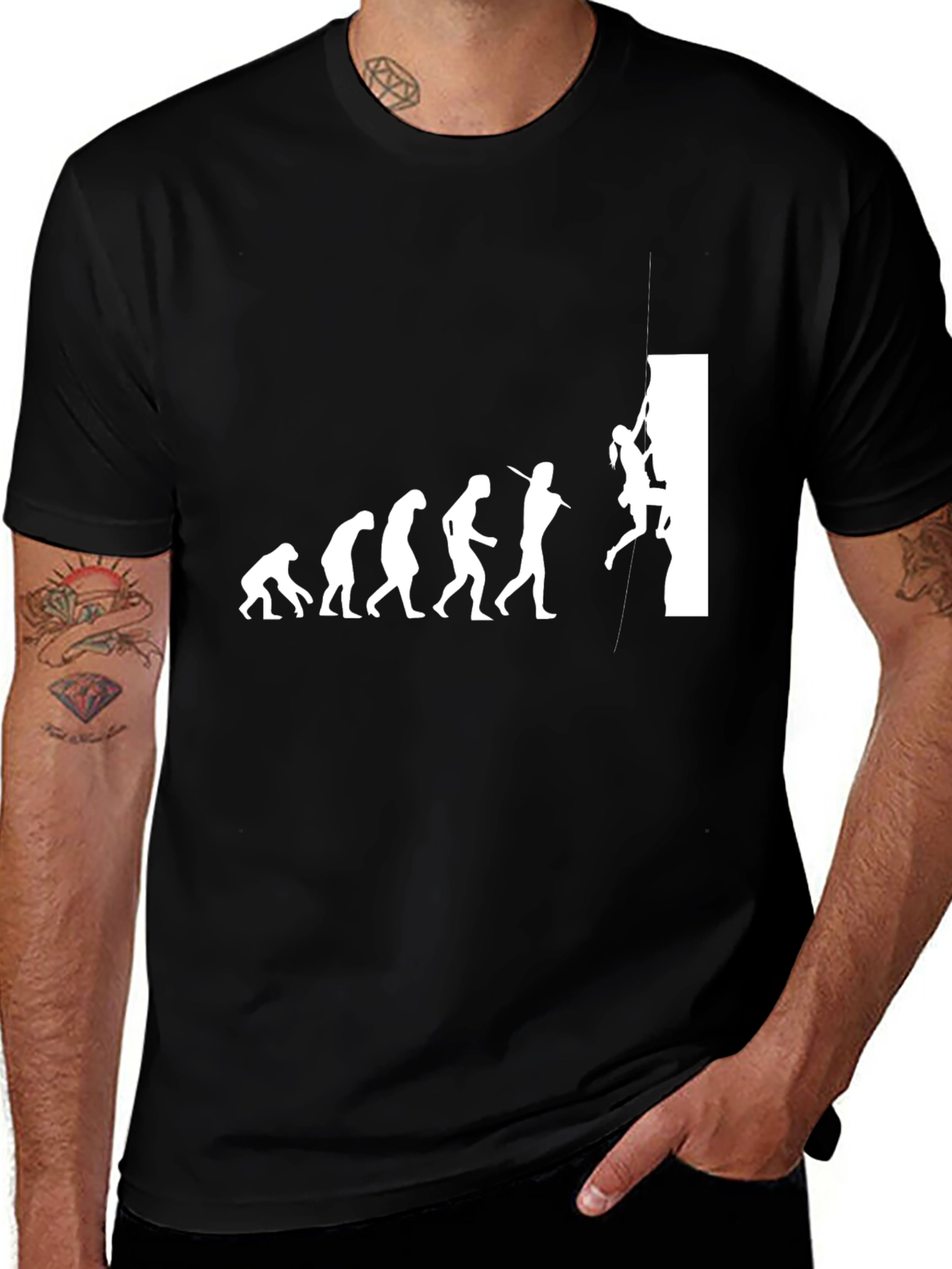 Variant 23 of Evolution of Climbing T-Shirt