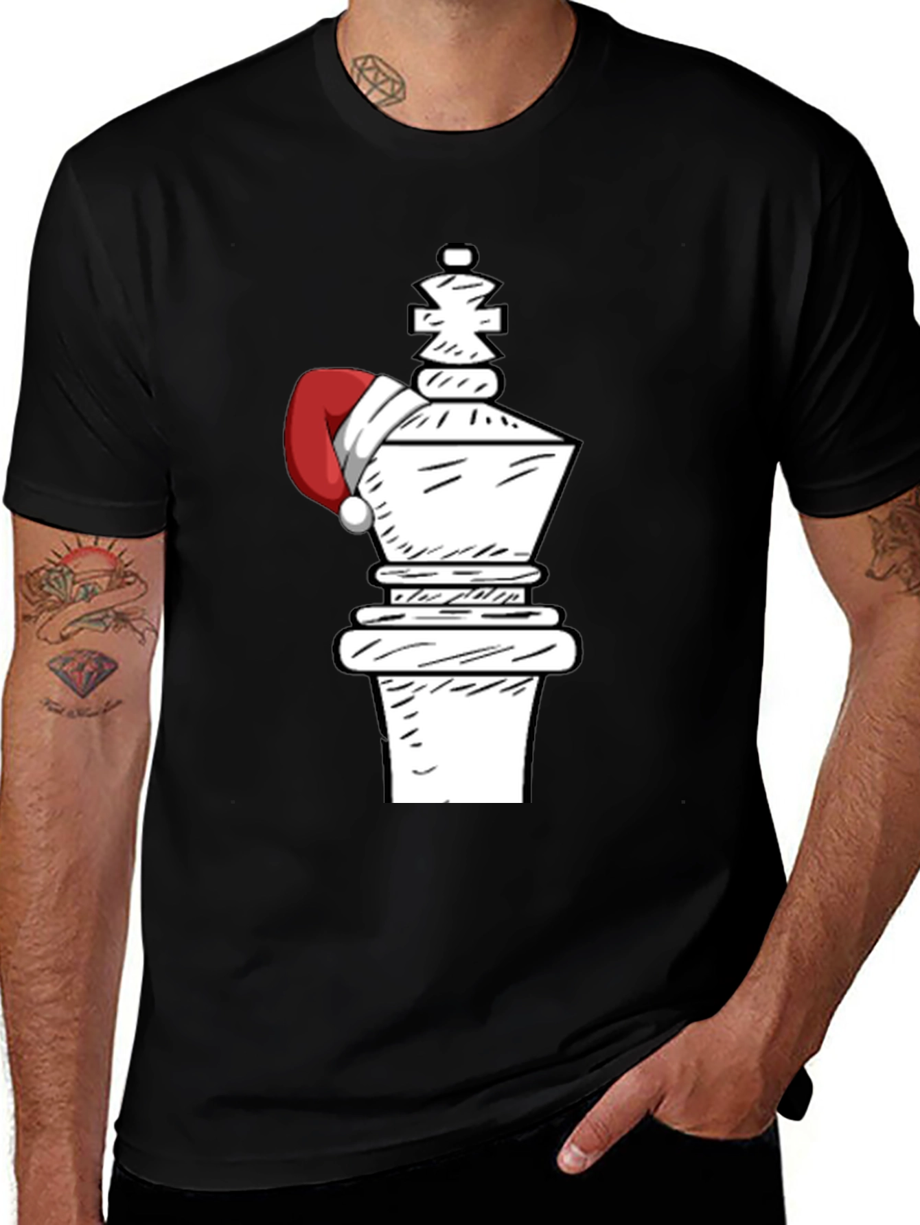 Variant 16 of Festive Chess King Tee - Holiday Chess Player Apparel