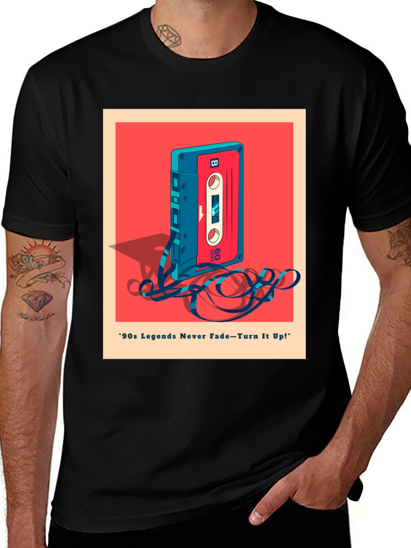 Variant 17 of Retro Cassette Tape Graphic Tee