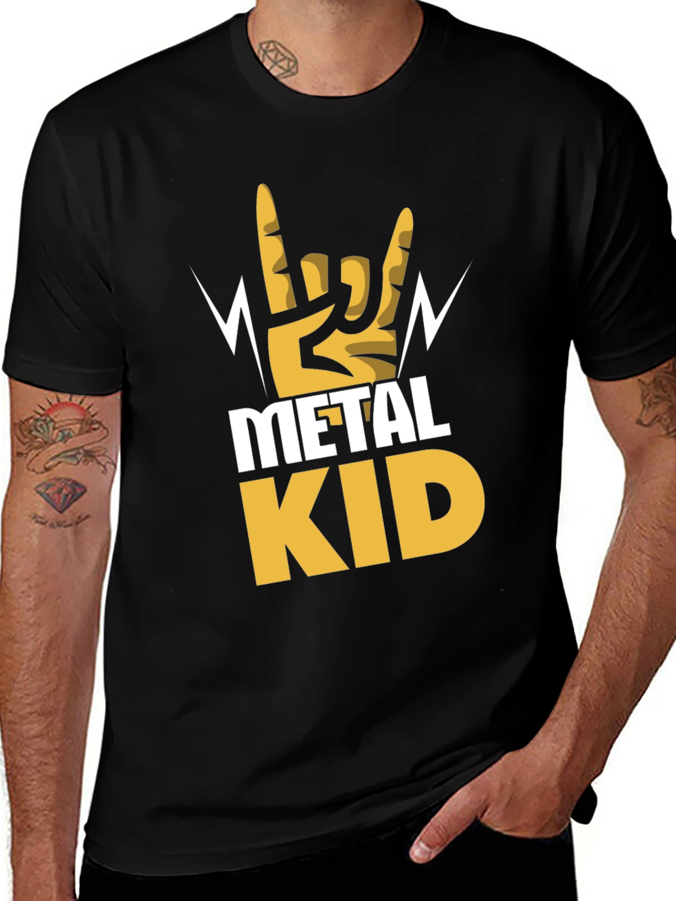 Black Metal Kid Graphic Tee - Rock On Style main image