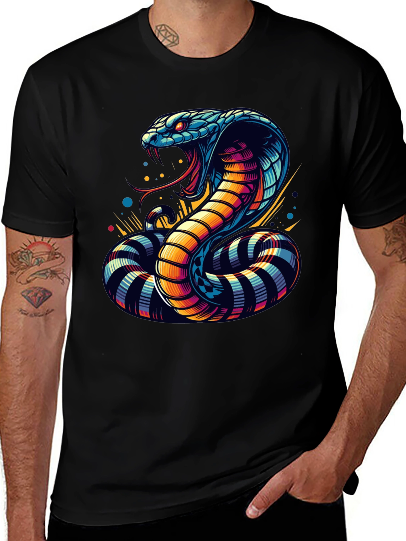Cobra Graphic Tee - Men's Black Snake T-Shirt