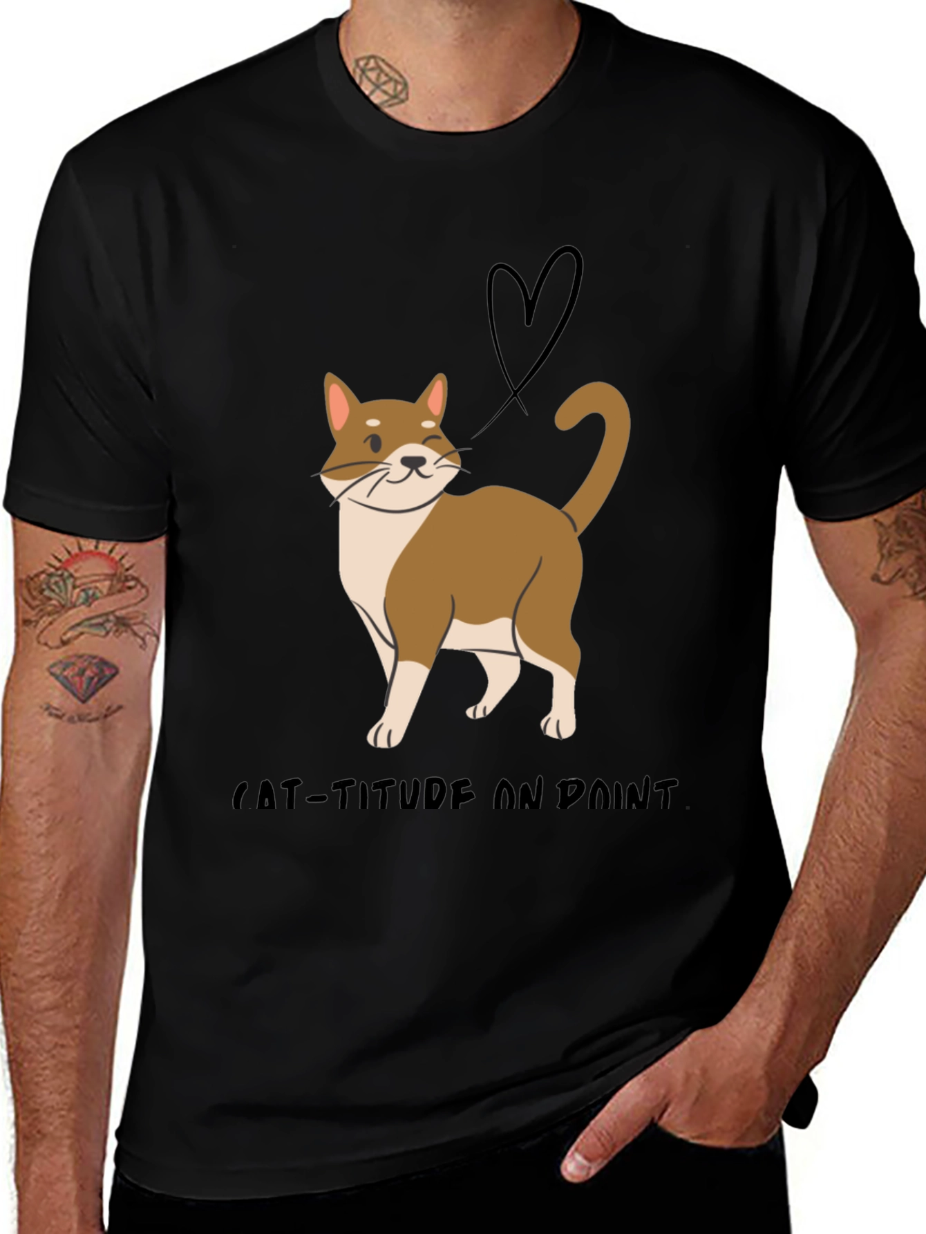 Variant 25 of Cat-Titude T-Shirt:  Stylish Cat Design, Soft Fabric