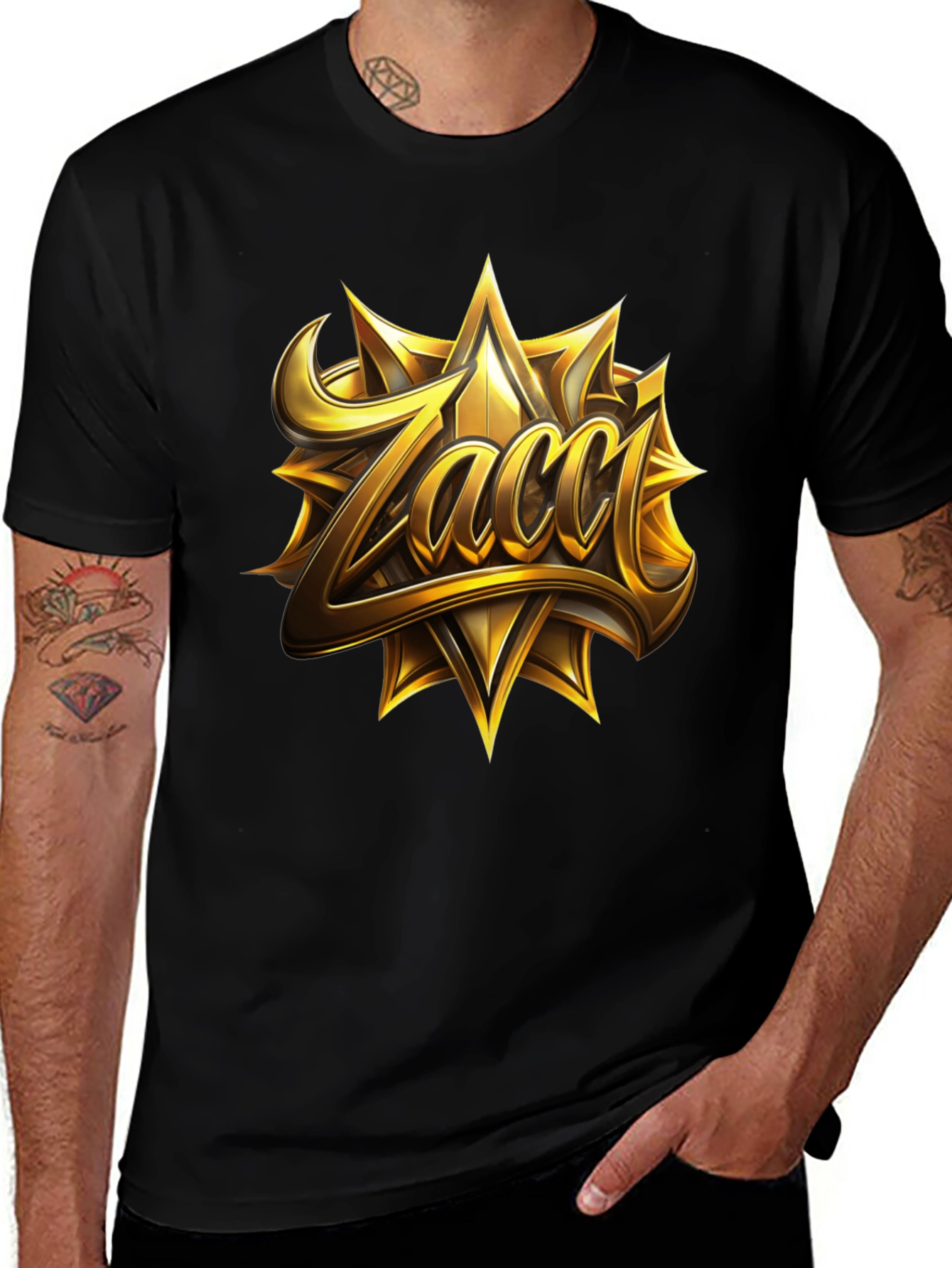 Variant 13 of Zacci Gold Emblem Black T-Shirt