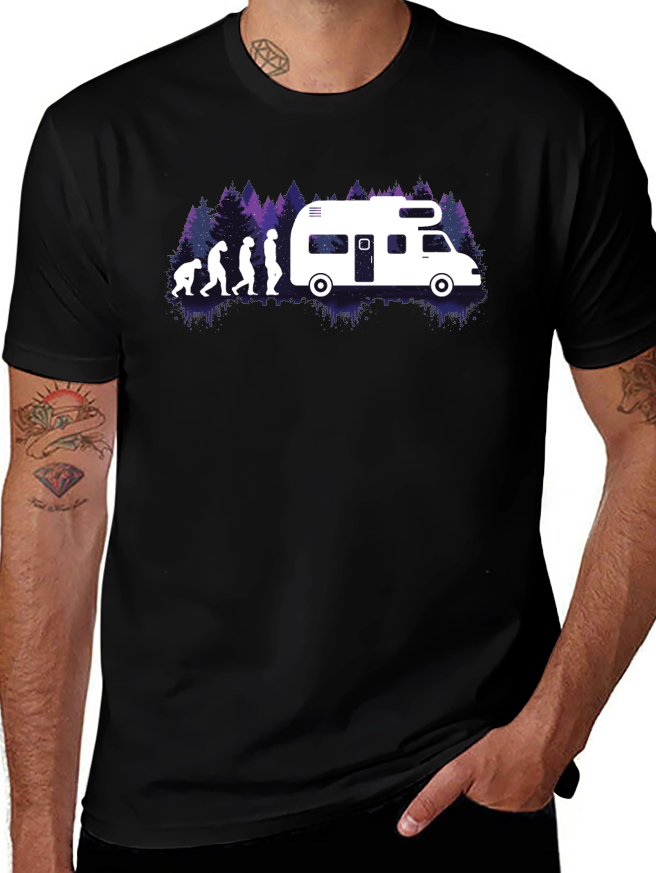 Variant 7 of Evolution to RV Camping Black T-Shirt