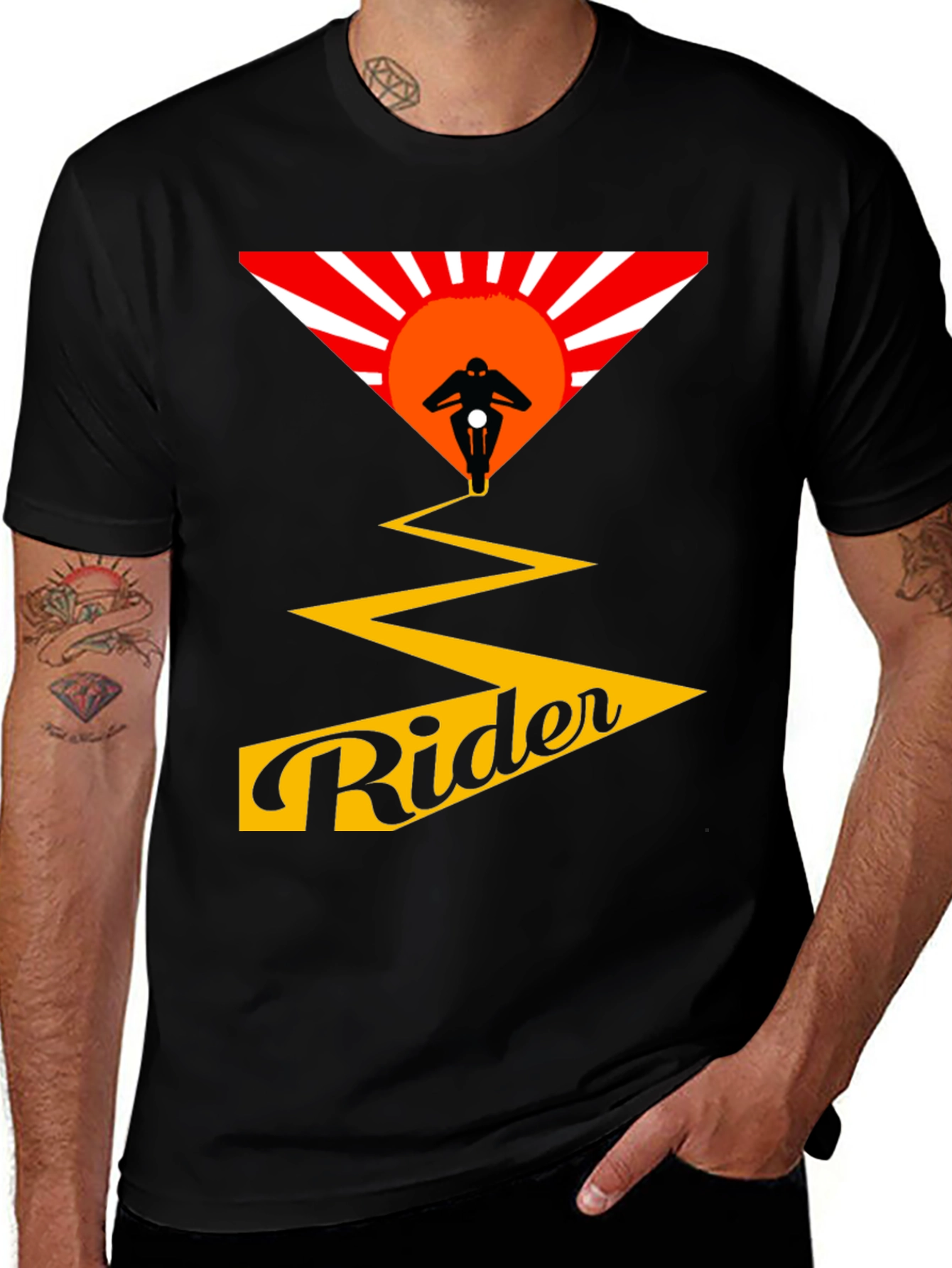 Variant 24 of Men's Rider Graphic Tee - Motorcycle Adventure Shirt